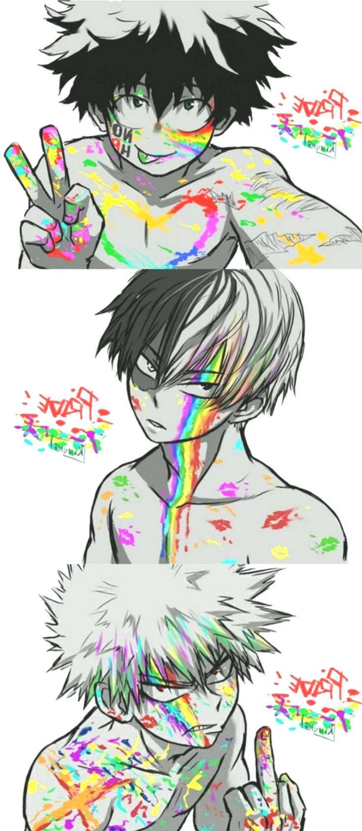 Todobakudeku Радужная краска Шпалери