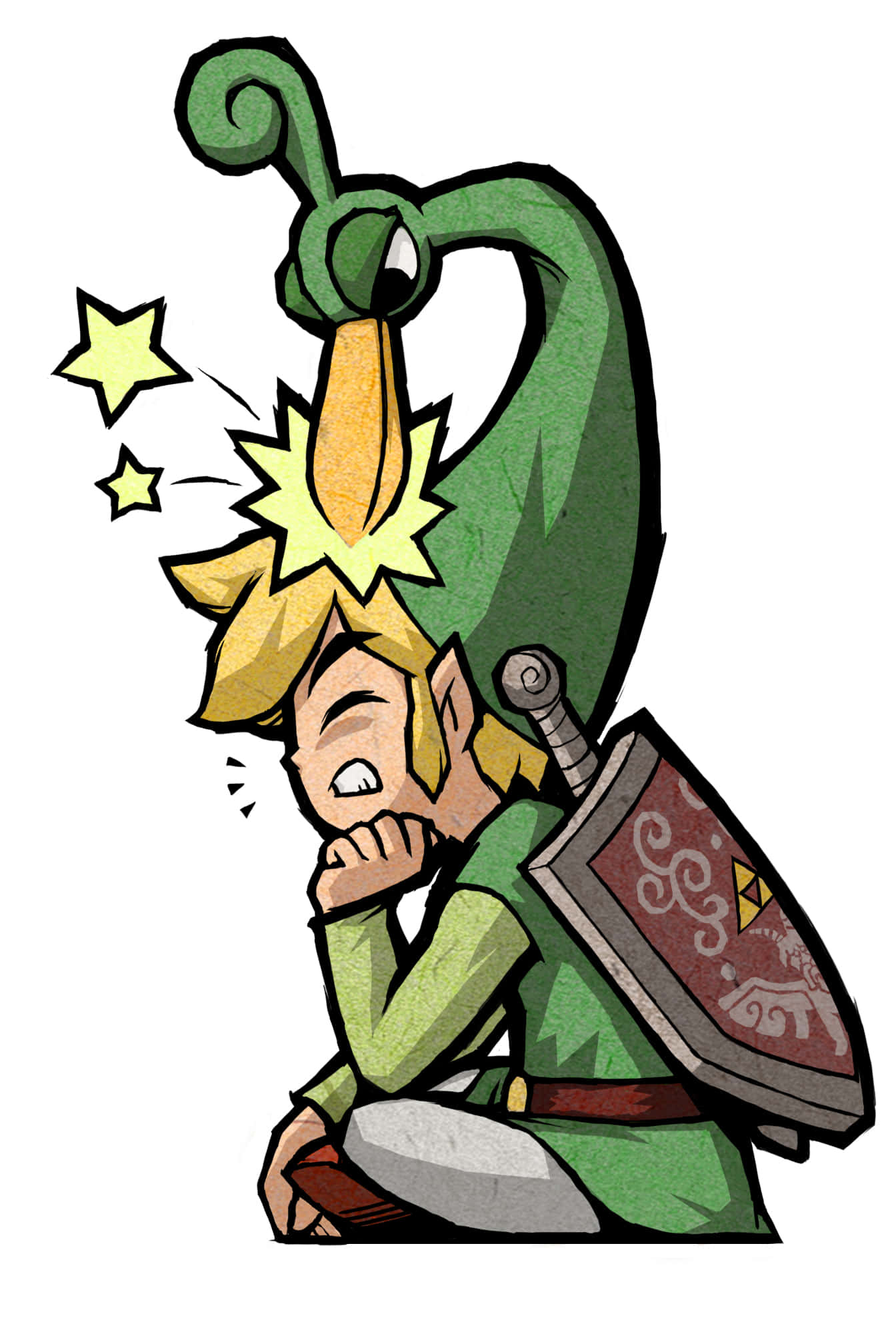 Toon Link сидить на схрещених ногах Шпалери