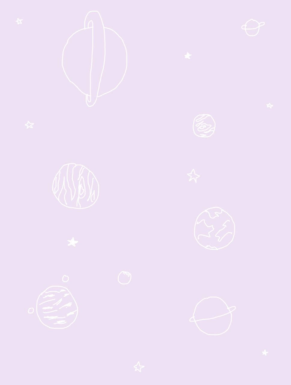 Пастельна фіолетова планета Tumblr Шпалери
