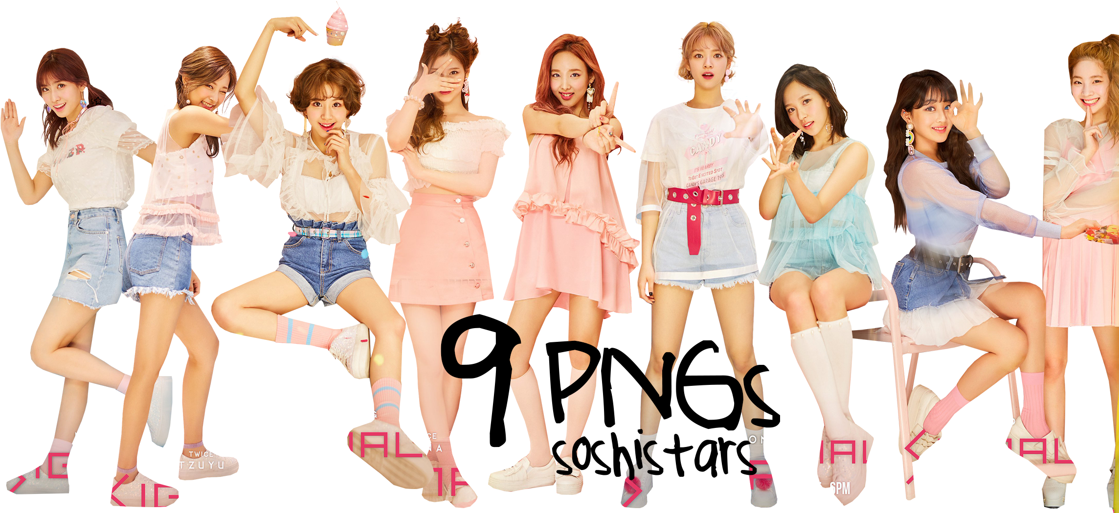 Учасниці Twice у пастельних образах Шпалери