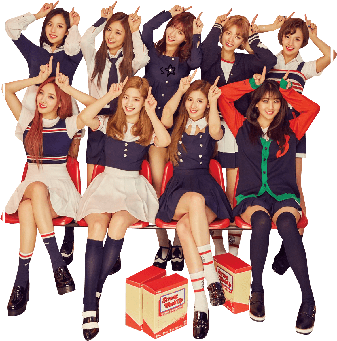 Twice Kpop група у шкільній формі Шпалери