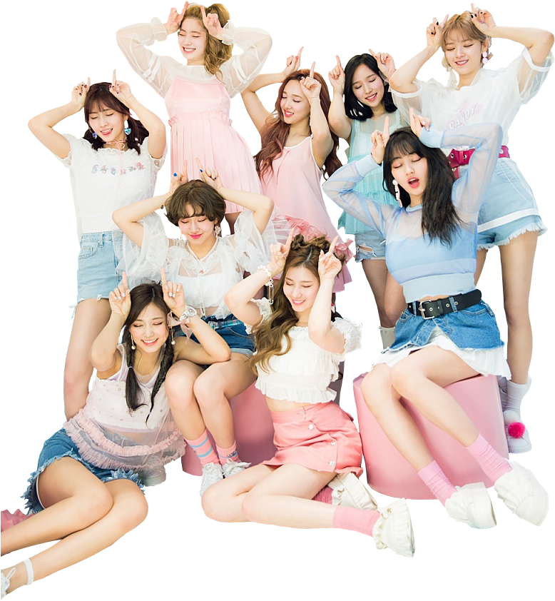 Twice Kpop група позує у веселих образах Шпалери