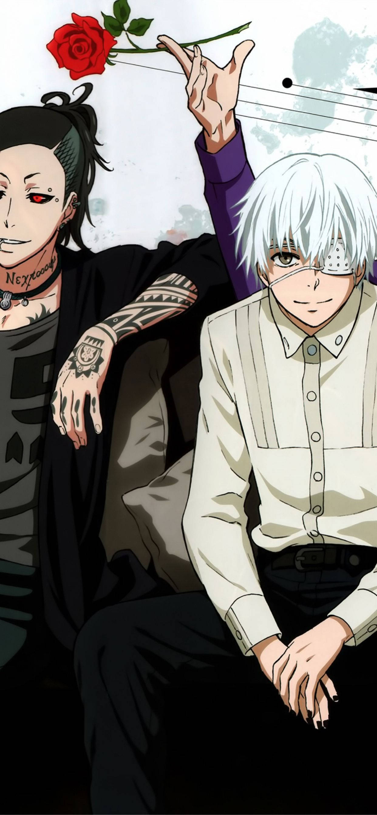 Uta и Ken Tokyo Ghoul iPhone Фон Шпалери