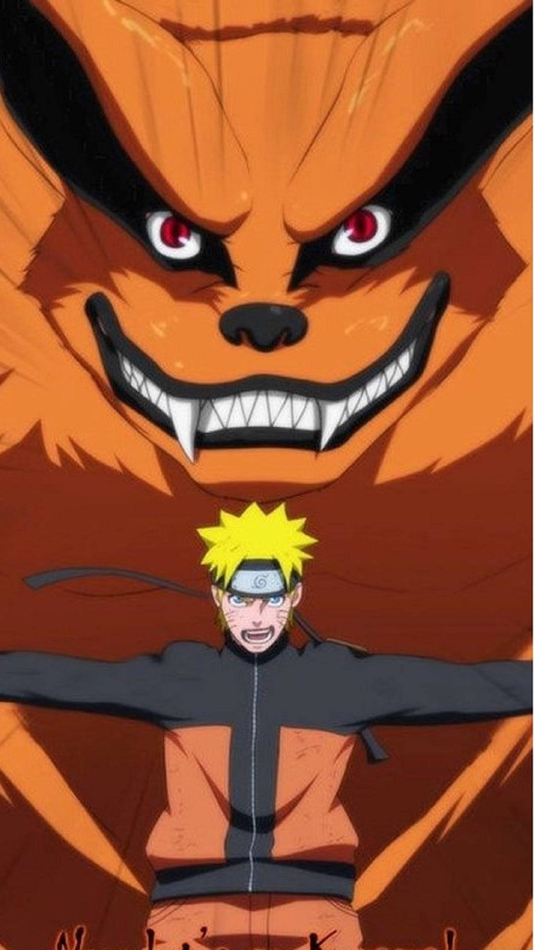 Uzumaki захищає Наруто Кураму Шпалери