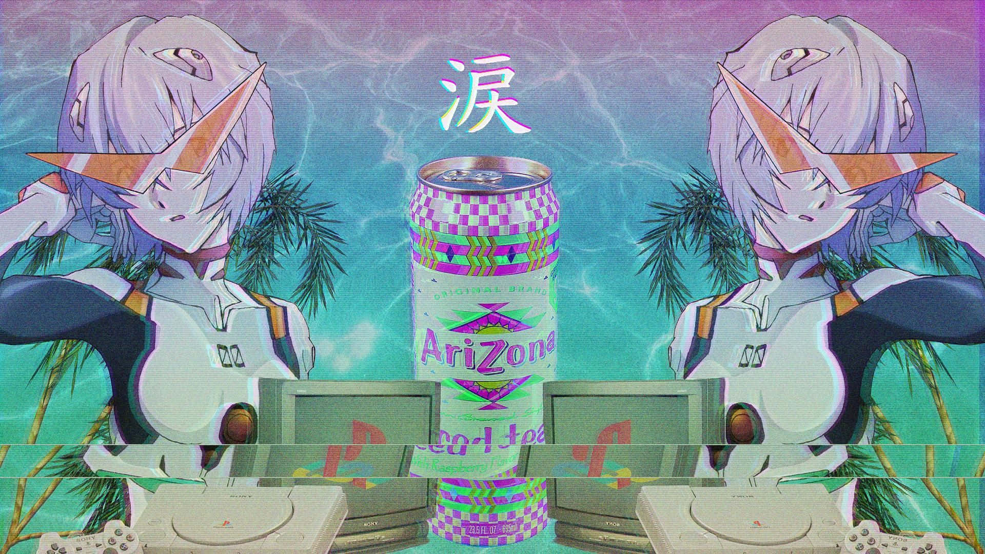 Vaporwave аніме Neon Genesis Evangelion Шпалери