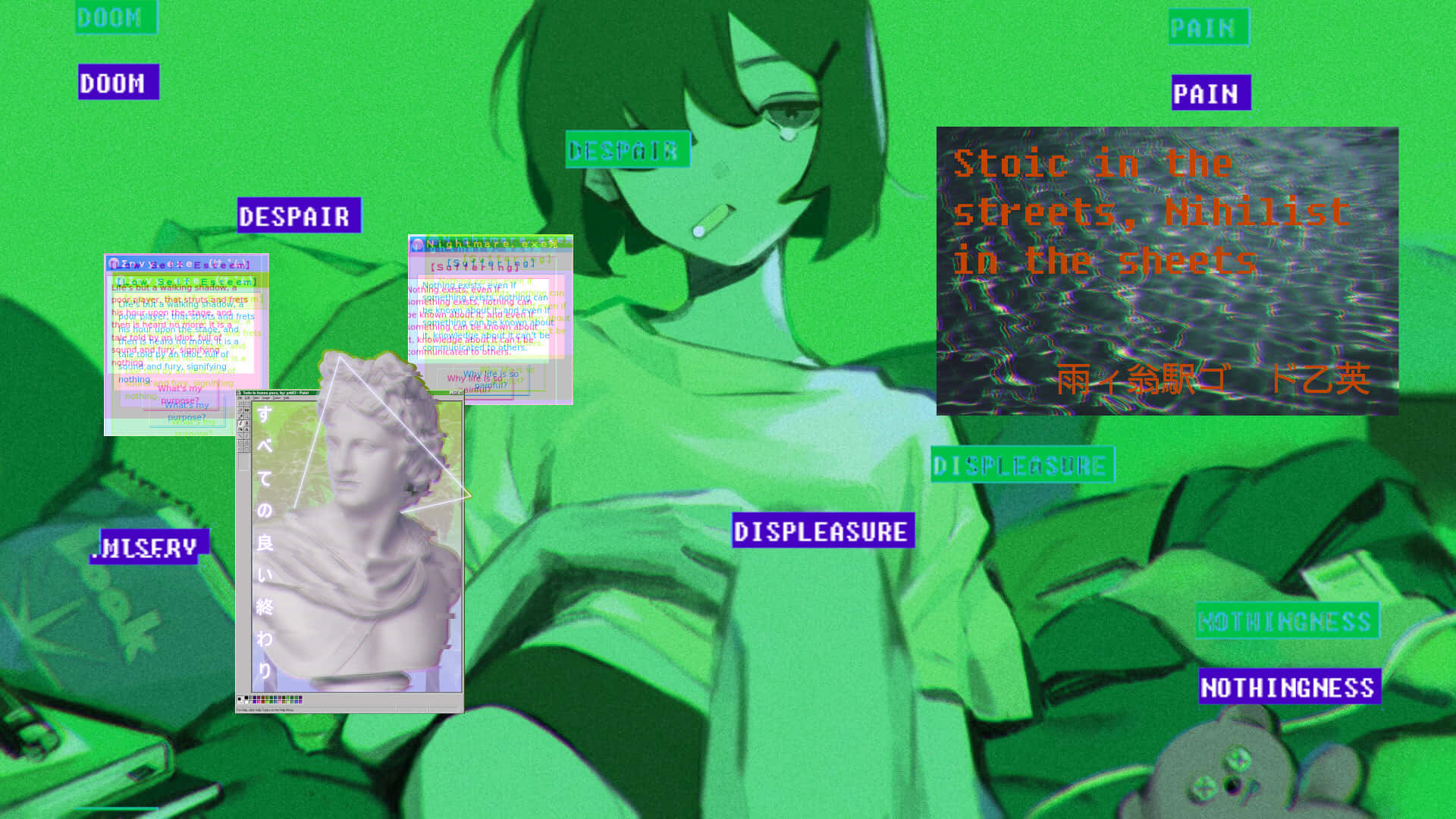 Vaporwave Аніме Neon Genesis Evangelion Шпалери