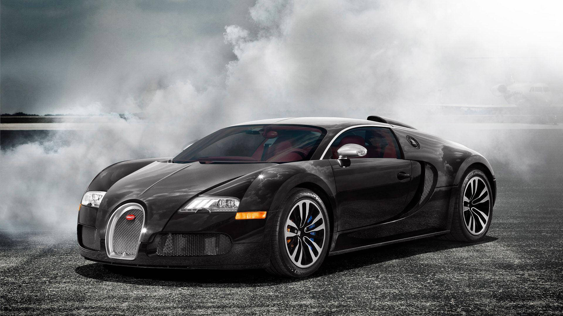 Крутий спортивний автомобіль чорний Veyron Шпалери
