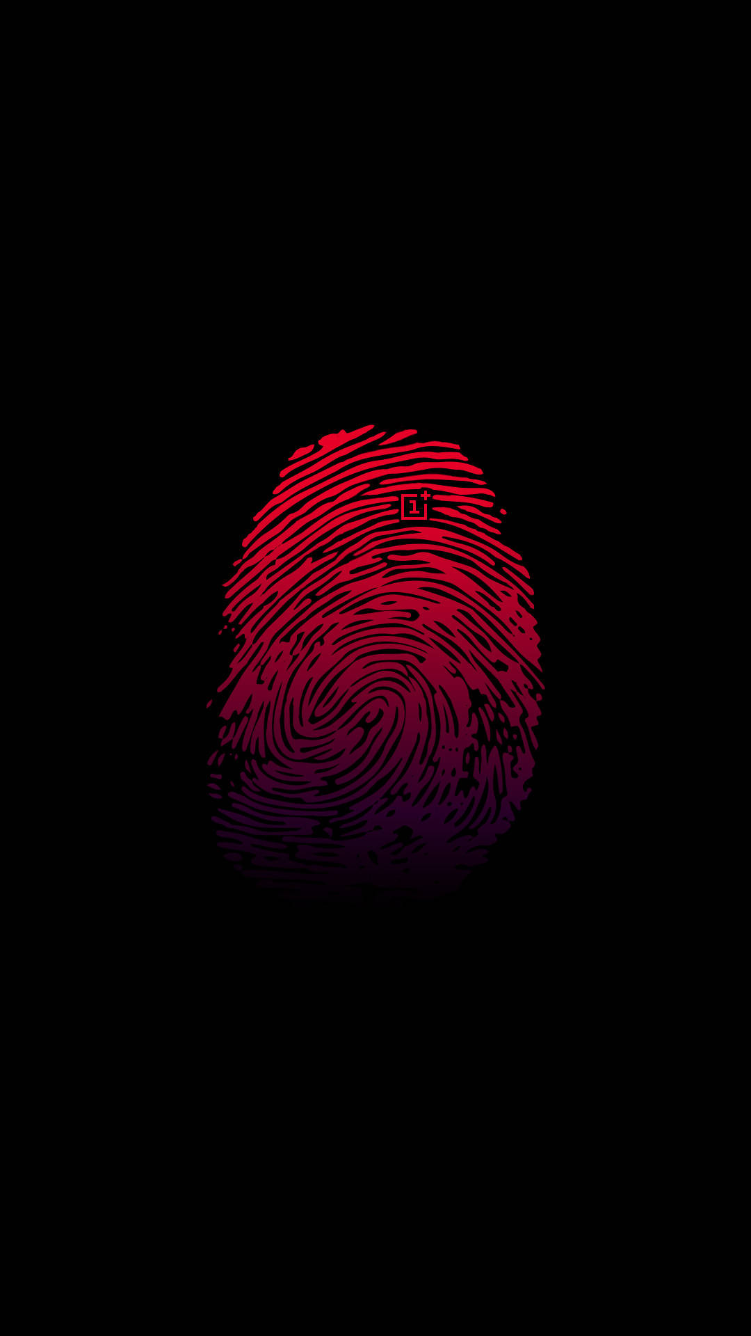 Vibrant OnePlus Red Thumbprint Image Шпалери