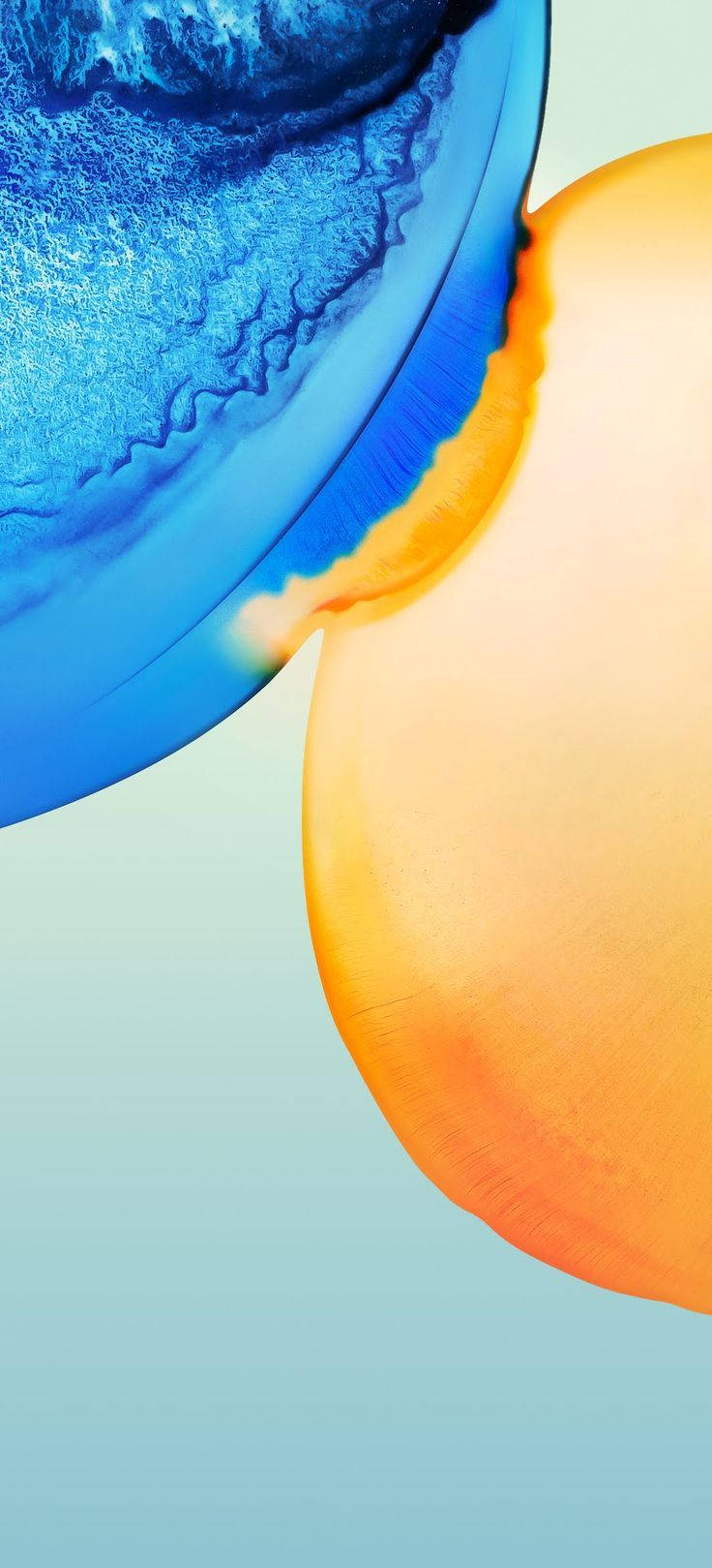 Vivo Y20 сині та помаранчеві бульбашки Шпалери