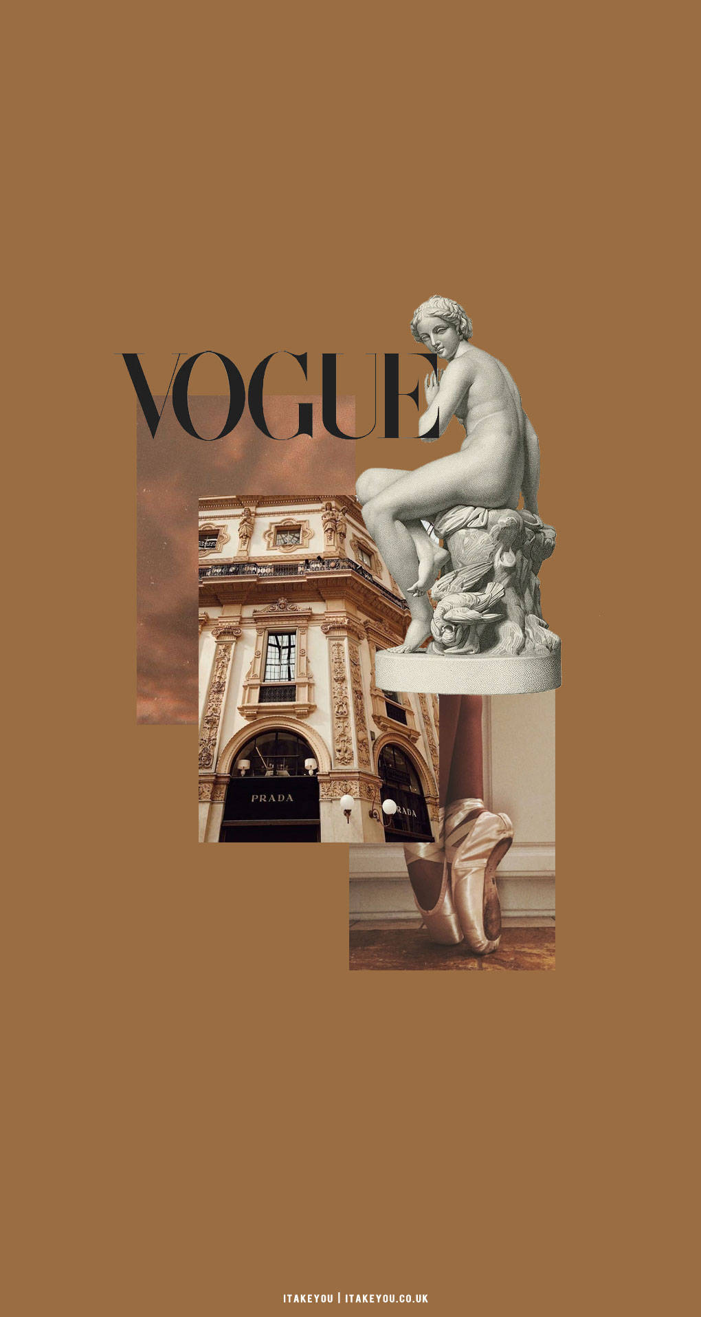 Естетика Vogue в бежево-коричневих тонах Шпалери