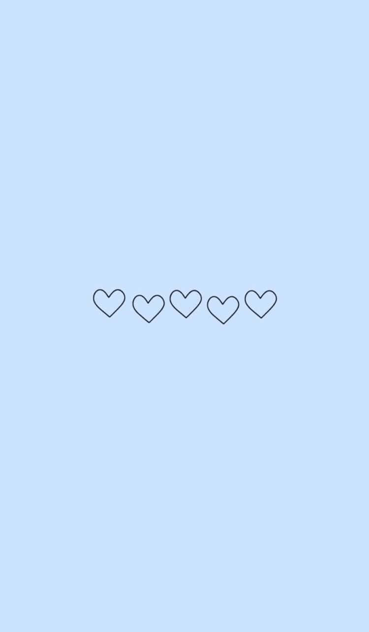 Милі блакитні серця в стилі VSCO Шпалери