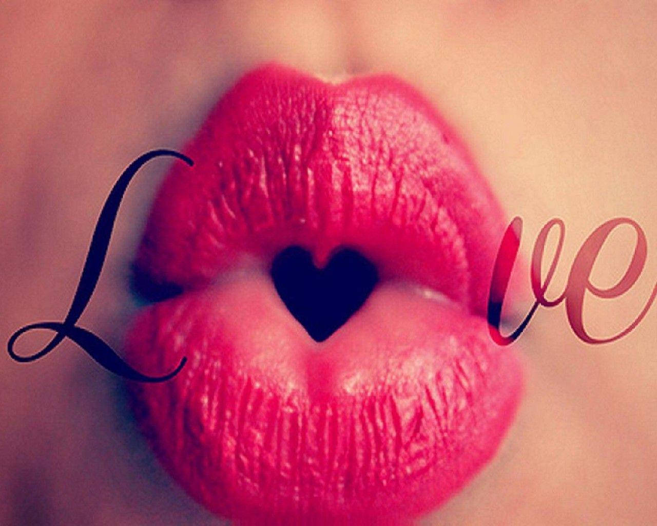 WhatsApp DP Серце Губи Шпалери