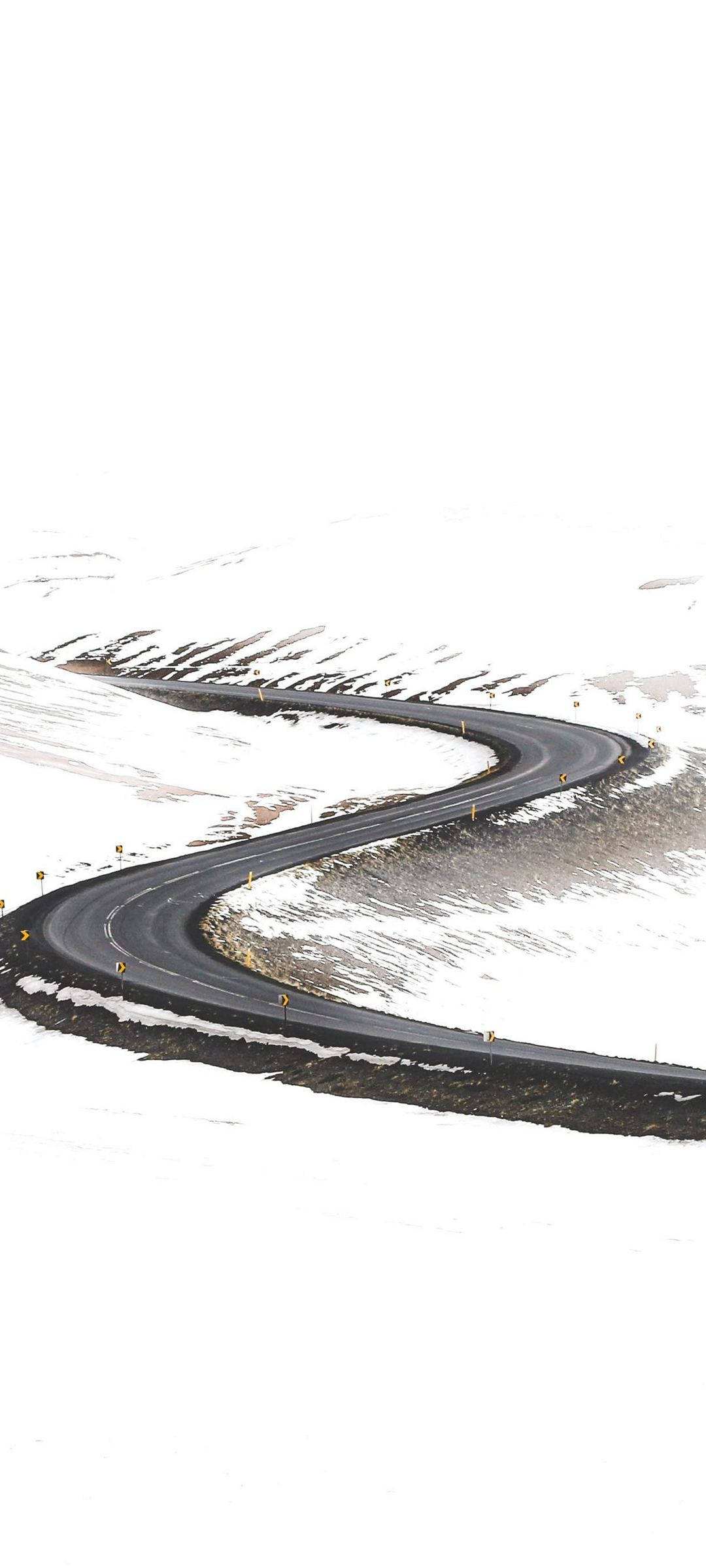 White Snow S Road iPhone Шпалери