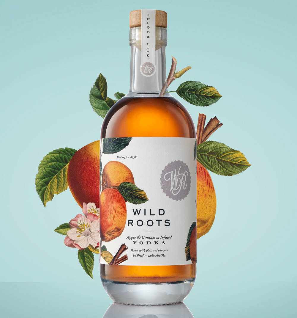 Wild Roots Малиновая настойка на водке Синий фон Шпалери