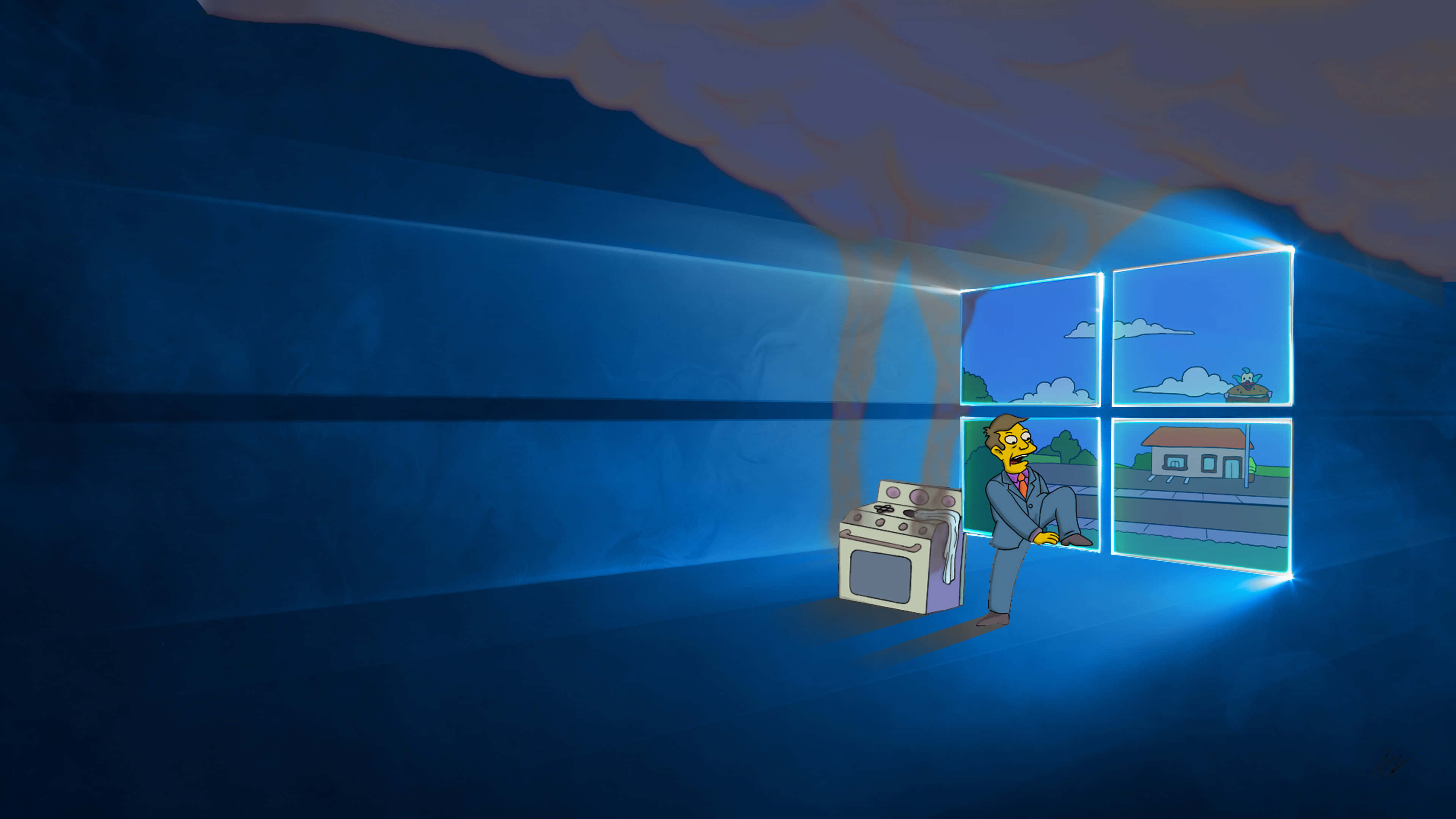 Крутий робочий стіл Windows із квітковим принтом Шпалери