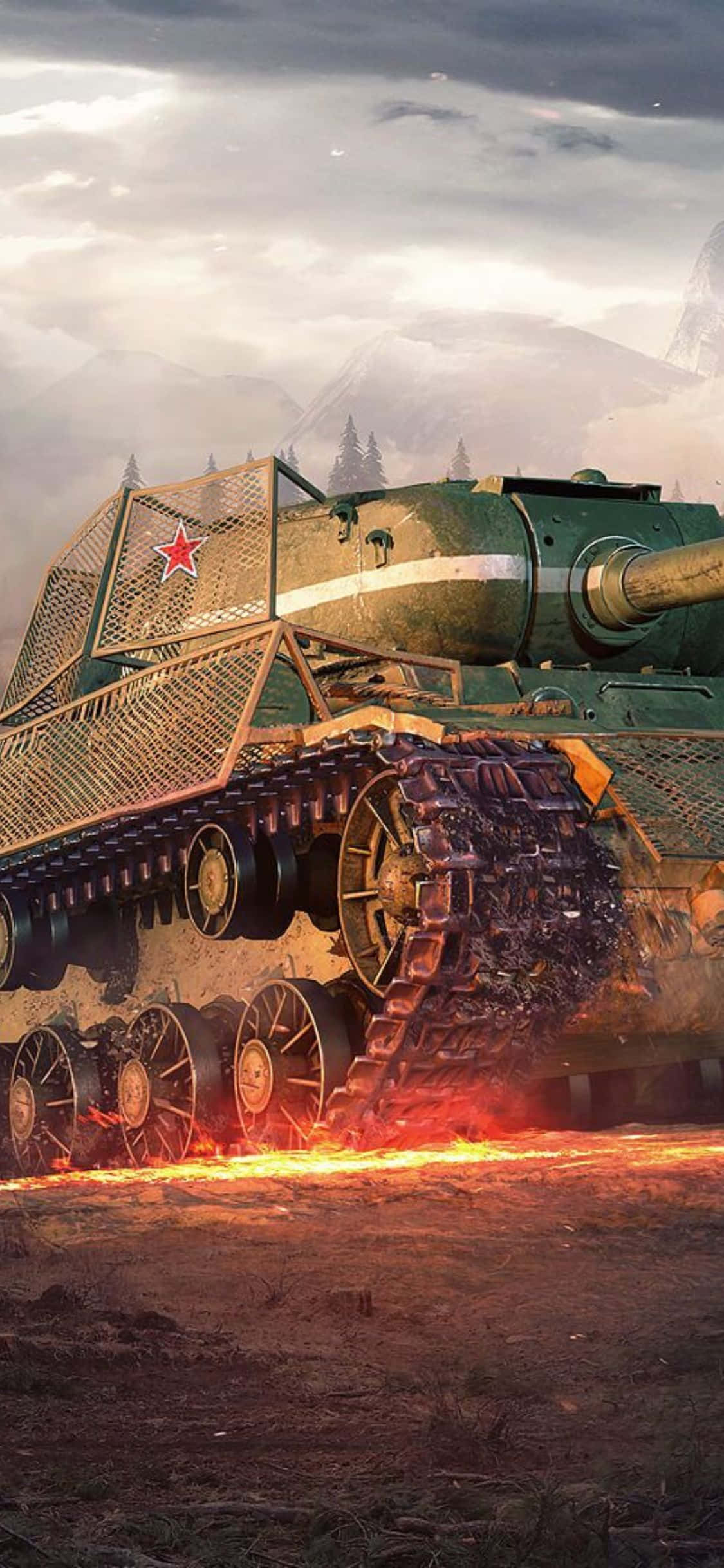 world of tanks — танк посередине поля Шпалери
