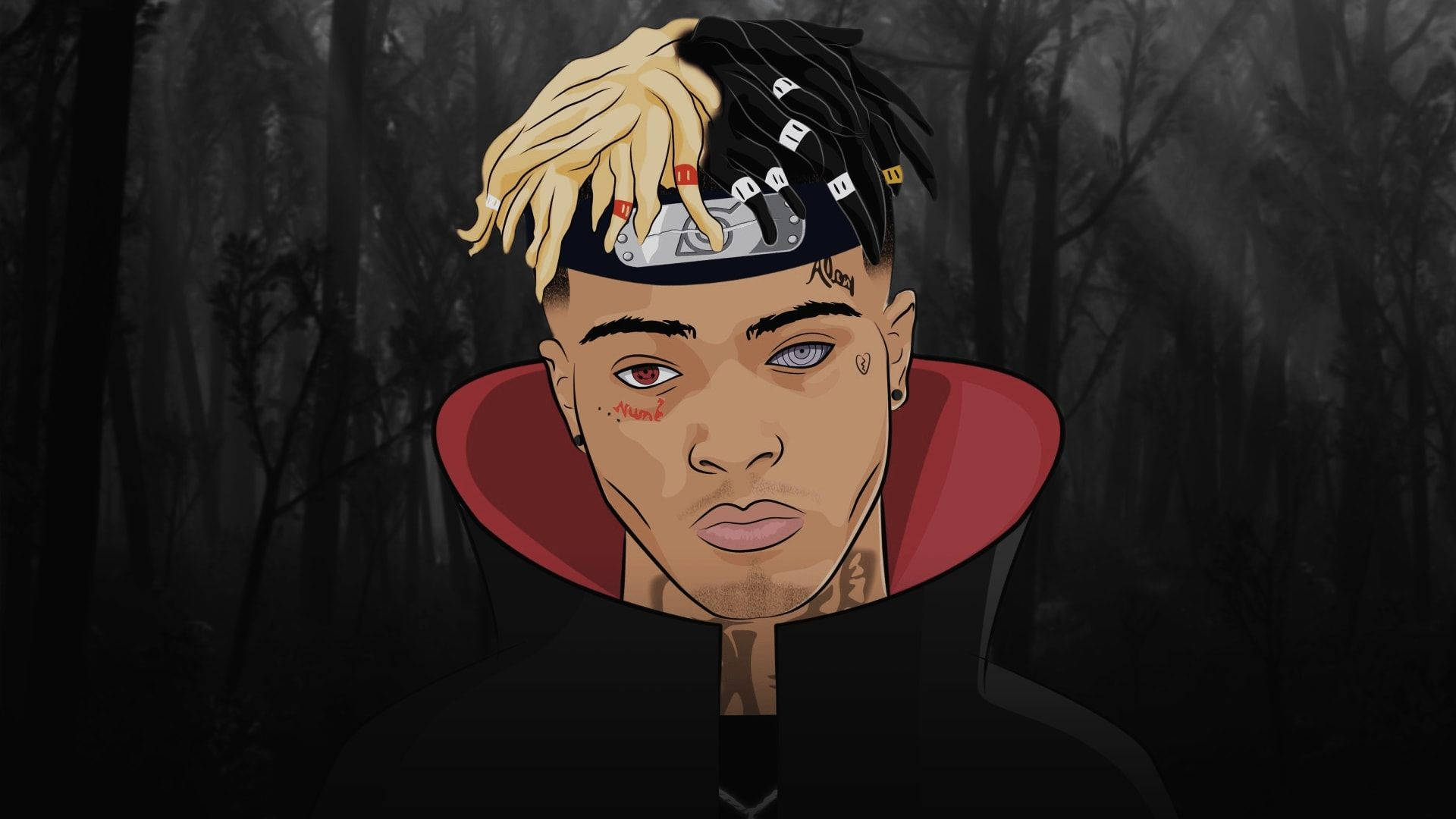 Аніме-арт Xxxtentacion у знаменитому плащі Акацукі Шпалери