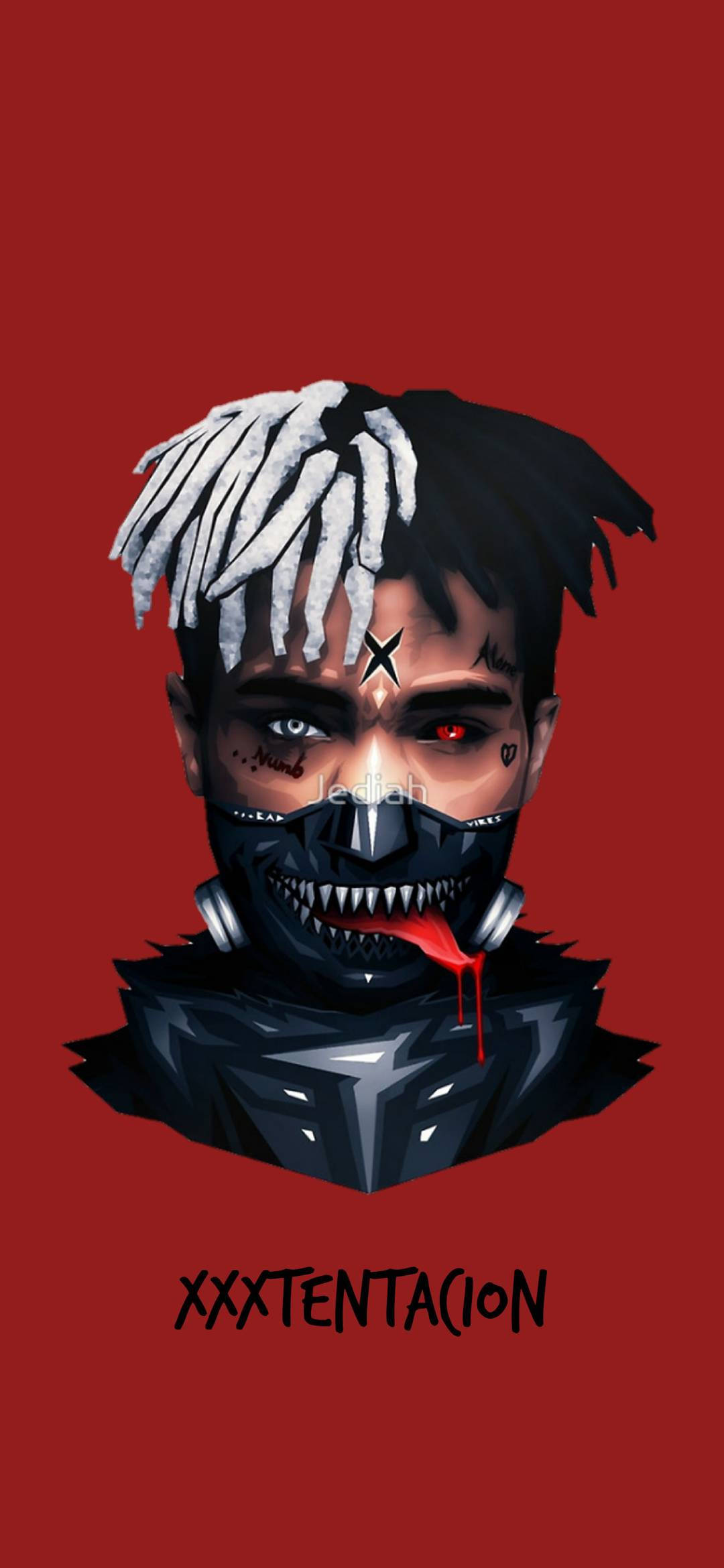 Культовое арт-изображение XXXTentacion в стиле «Токийский гуль» Шпалери
