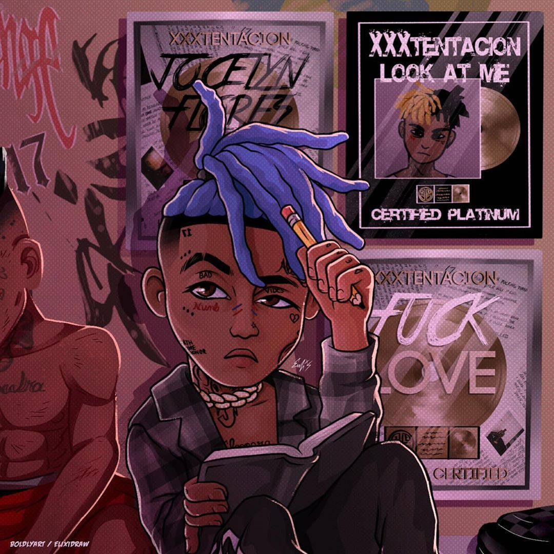 Аніме-арт на тему Xxxtentacion Шпалери