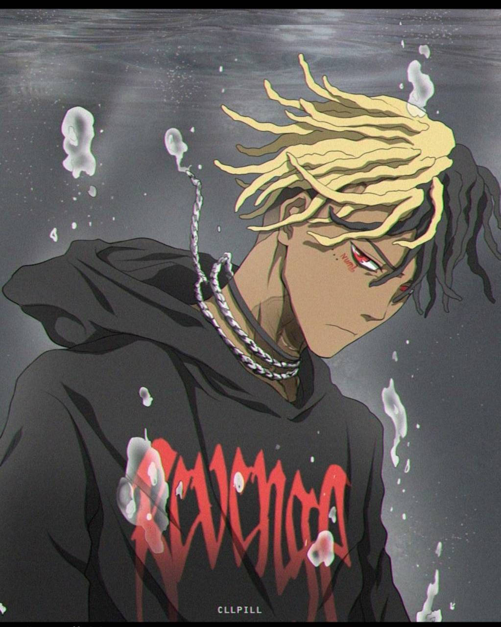 Xxxtentacion Аніме в Чорній Куртці Шпалери