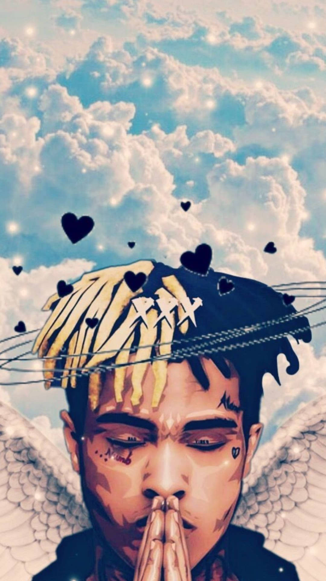 Xxxtentacion в аніме-стилі з крилами ангела Шпалери