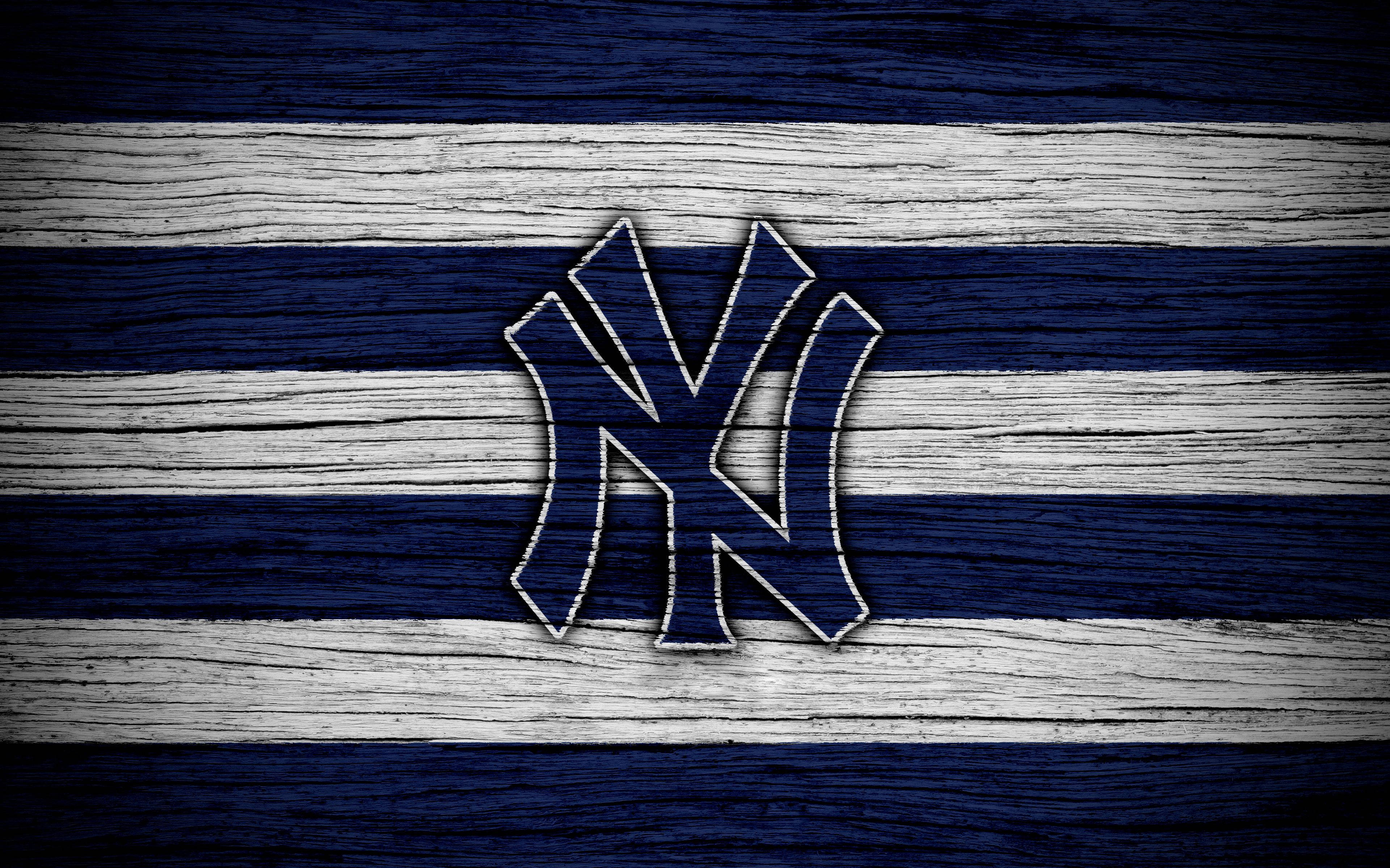 Логотип Yankees на дерев'яних дошках Шпалери