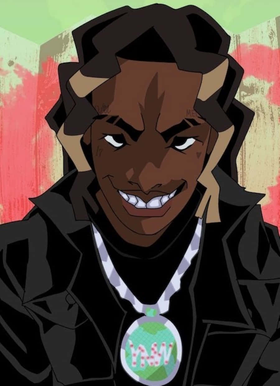 YNW Melly в анимационном стиле Шпалери