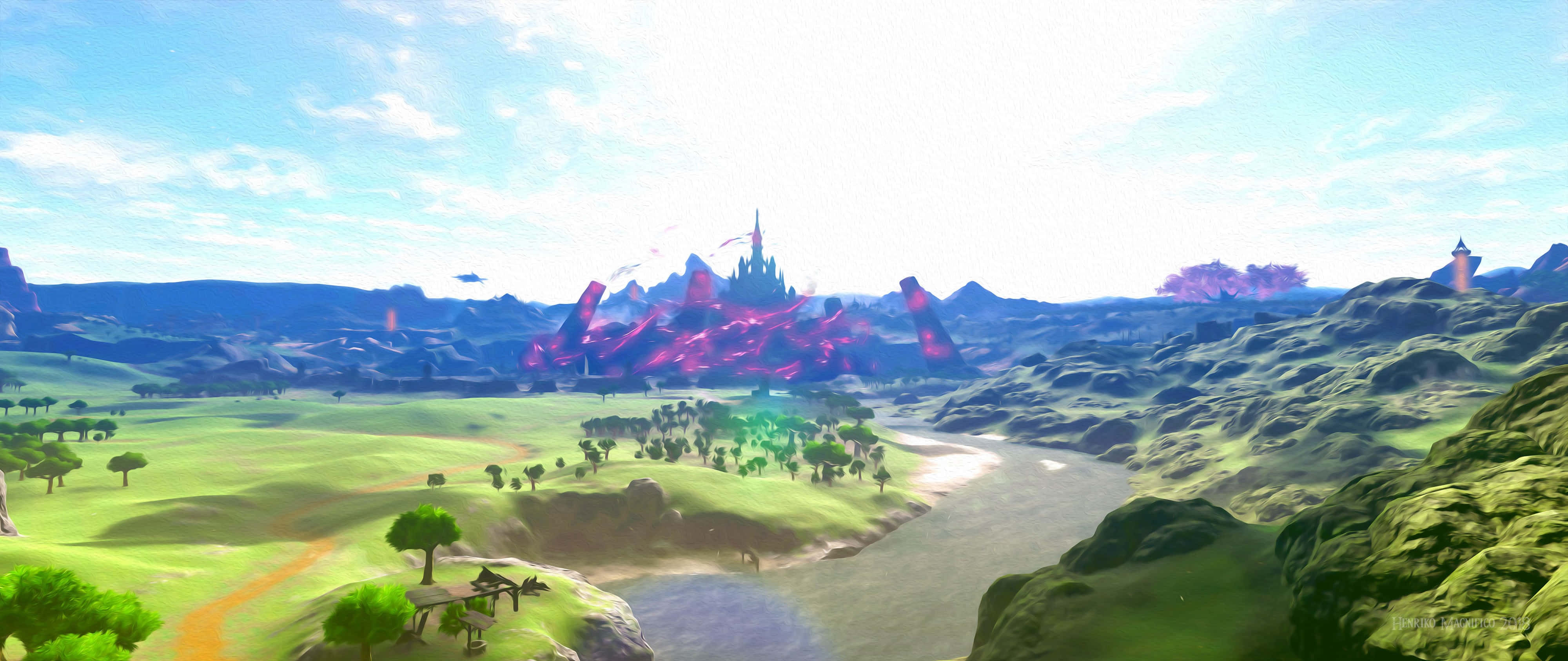 Zelda Breath Of The Wild 4K денна природа Шпалери