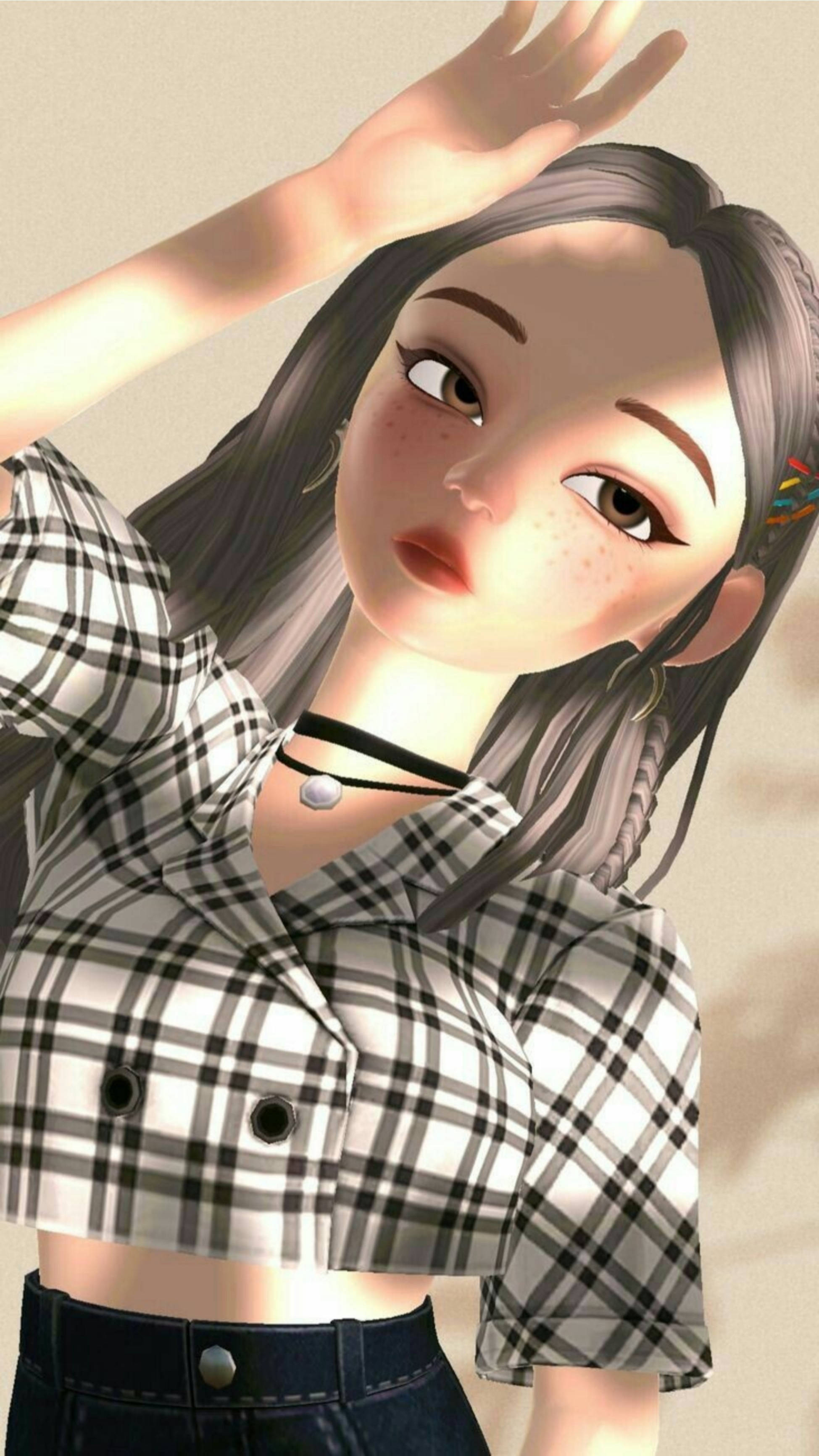 Zepeto естетика силует дівчини Шпалери