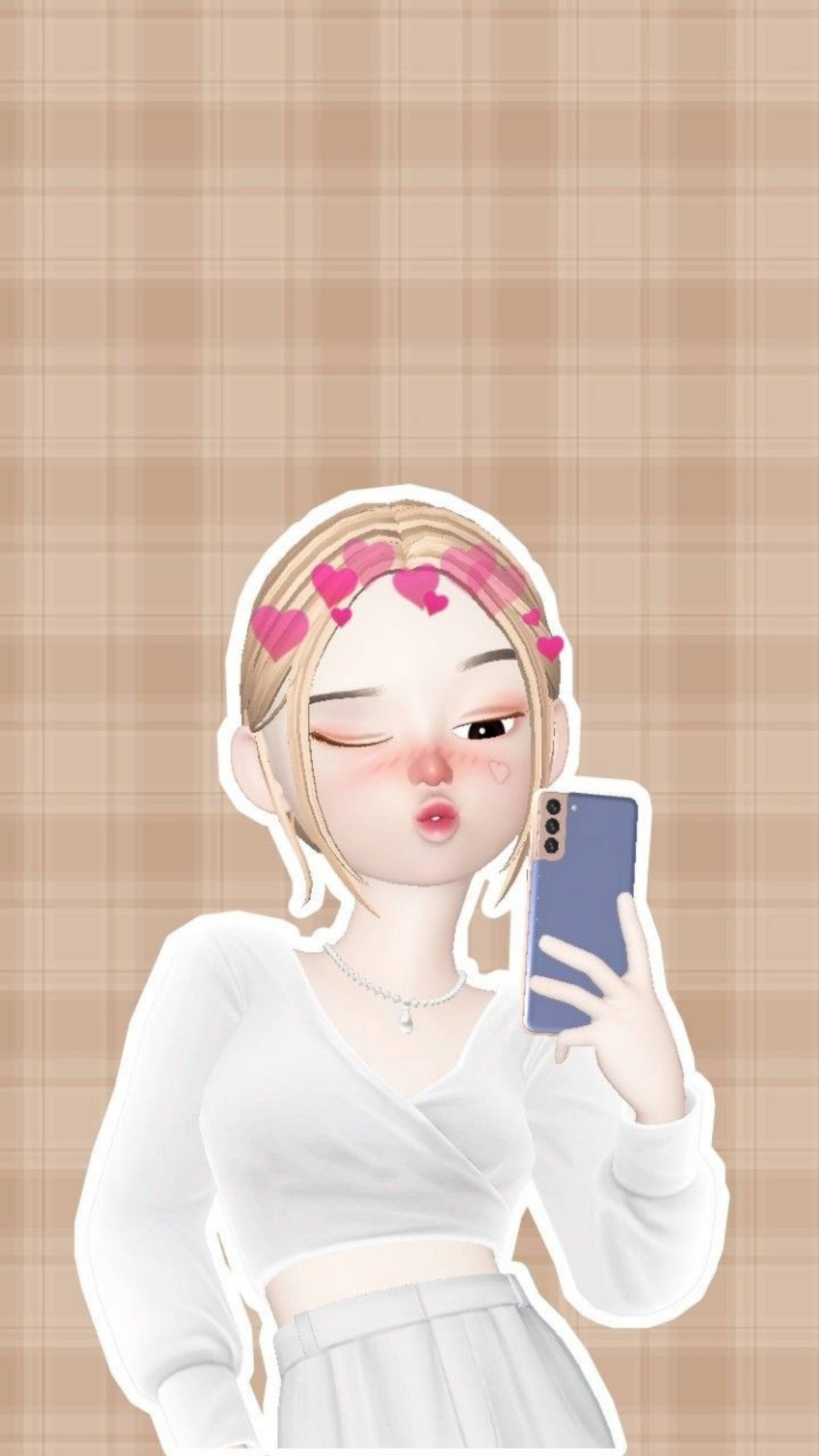 Zepeto мила дівчина з надутими губами Шпалери