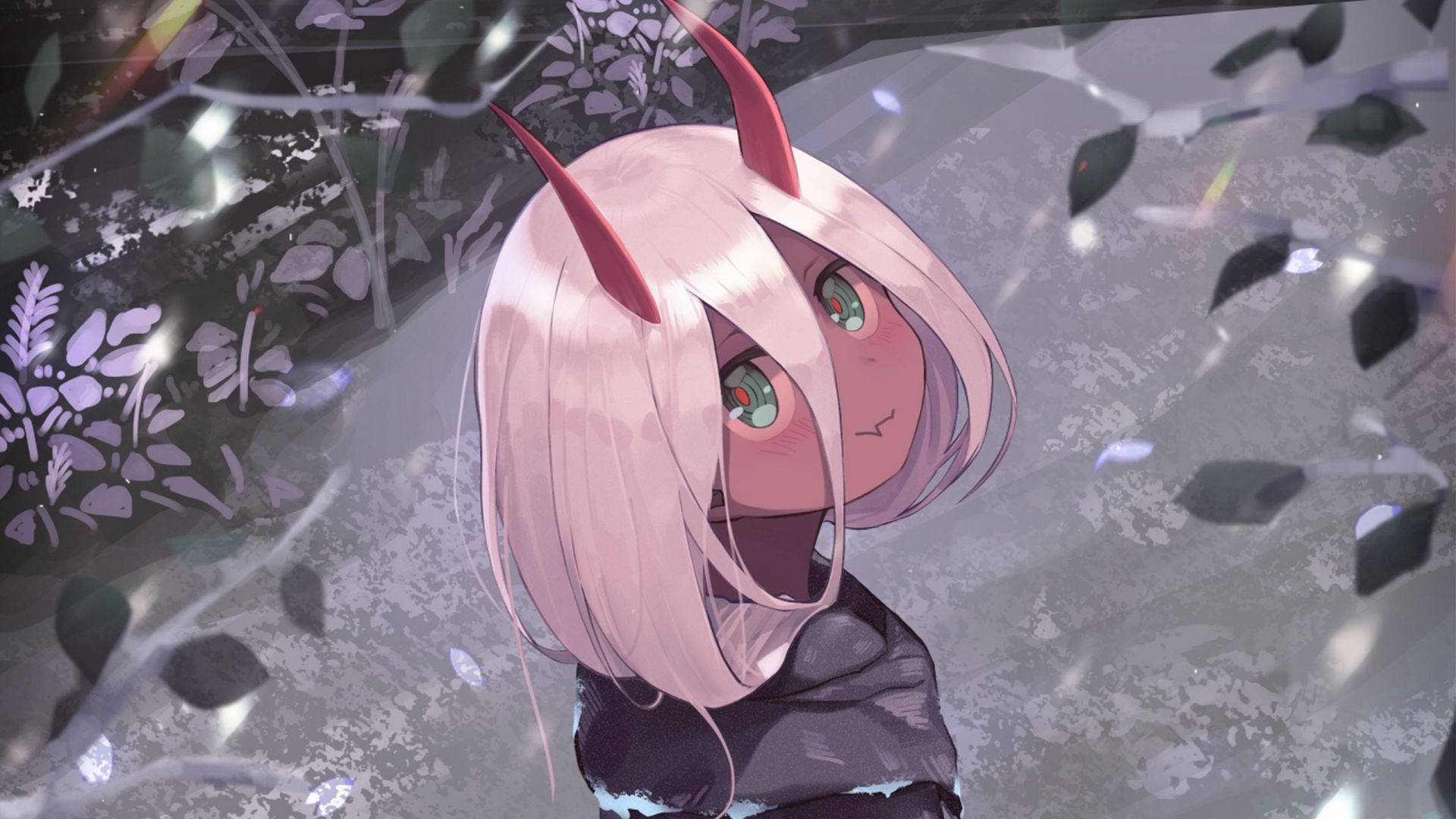 Zero Two Мила аніме дівчинка PFP фанарт Шпалери
