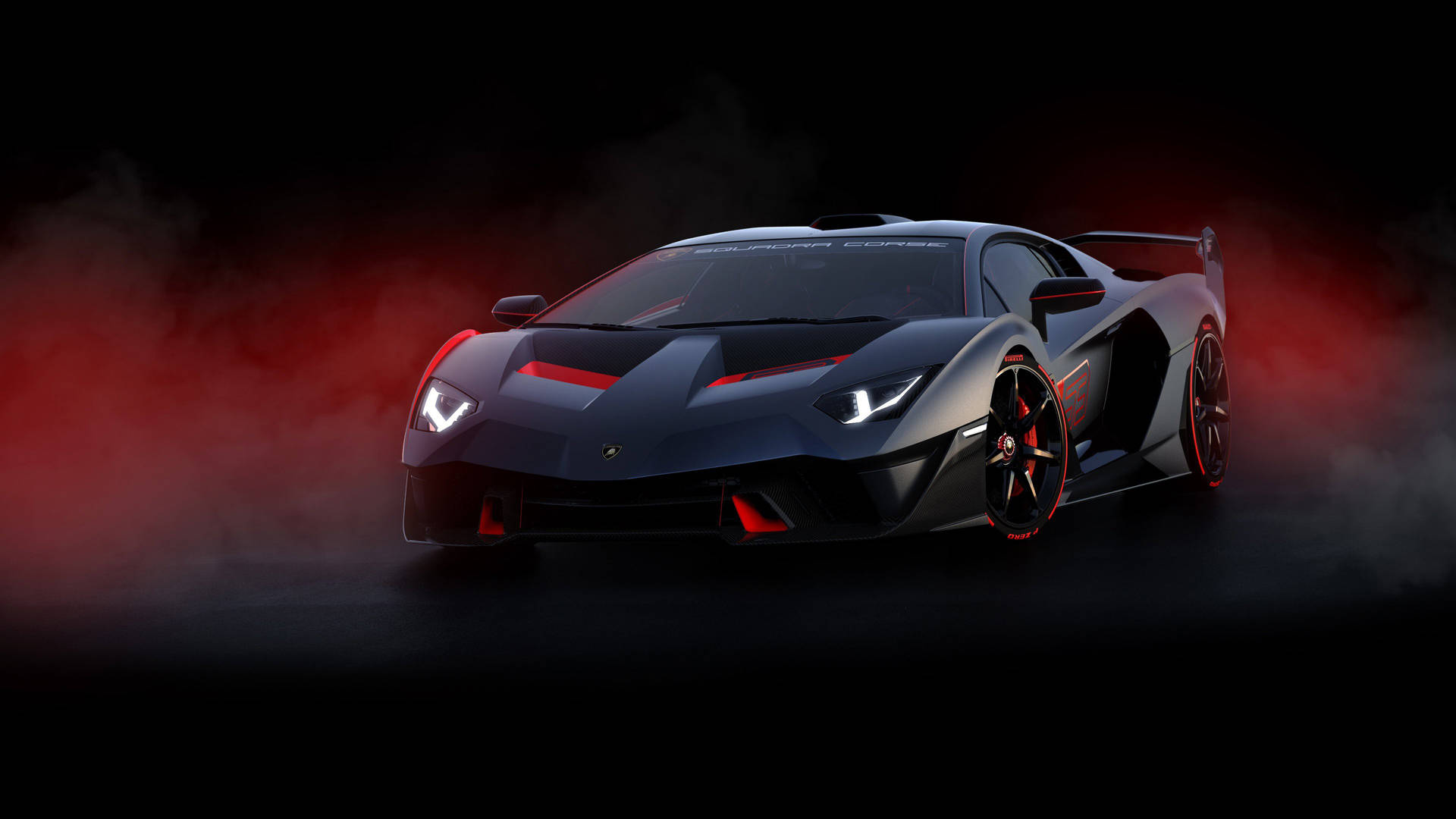 Шпалери автомобіль 4k матовий чорний Lamborghini — Автомобіль Шпалери