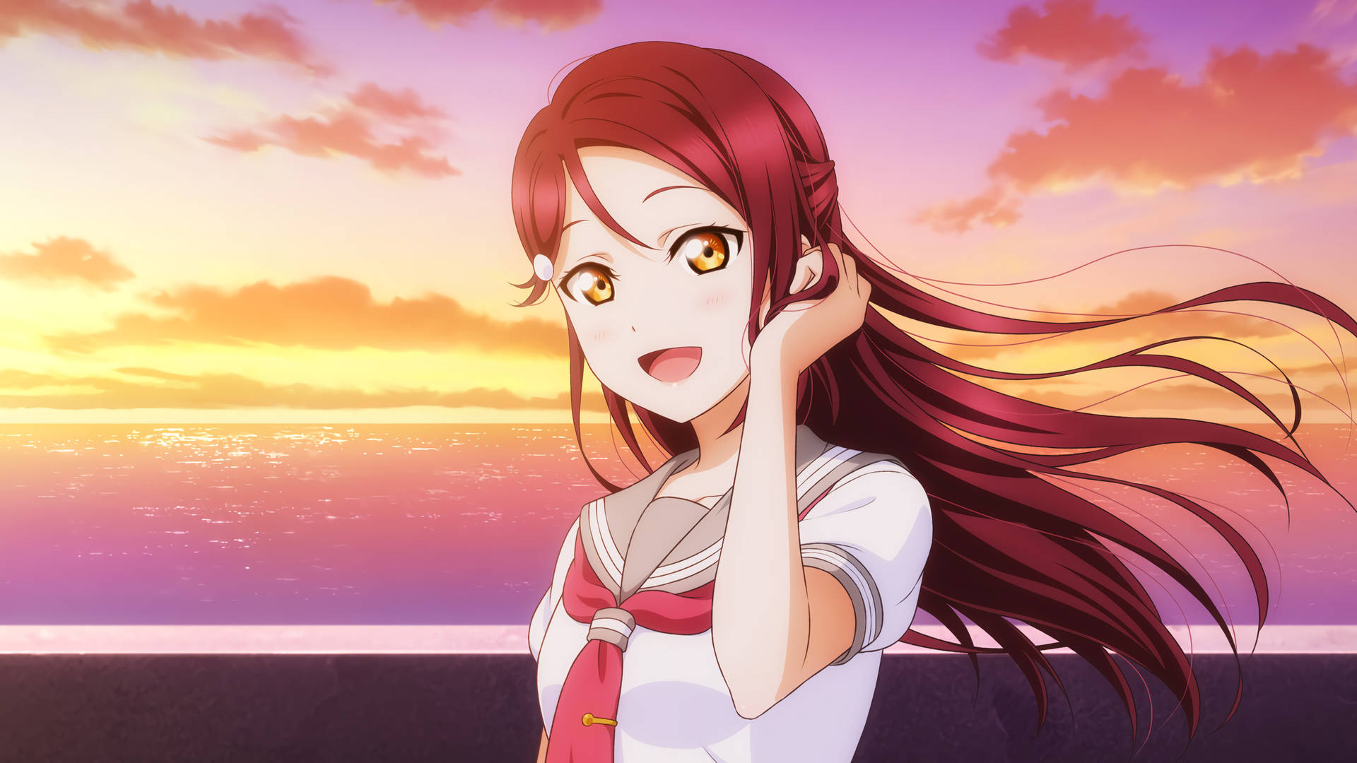 Шпалери аніме Love Live Umi — Аніме жива гіфка Шпалери