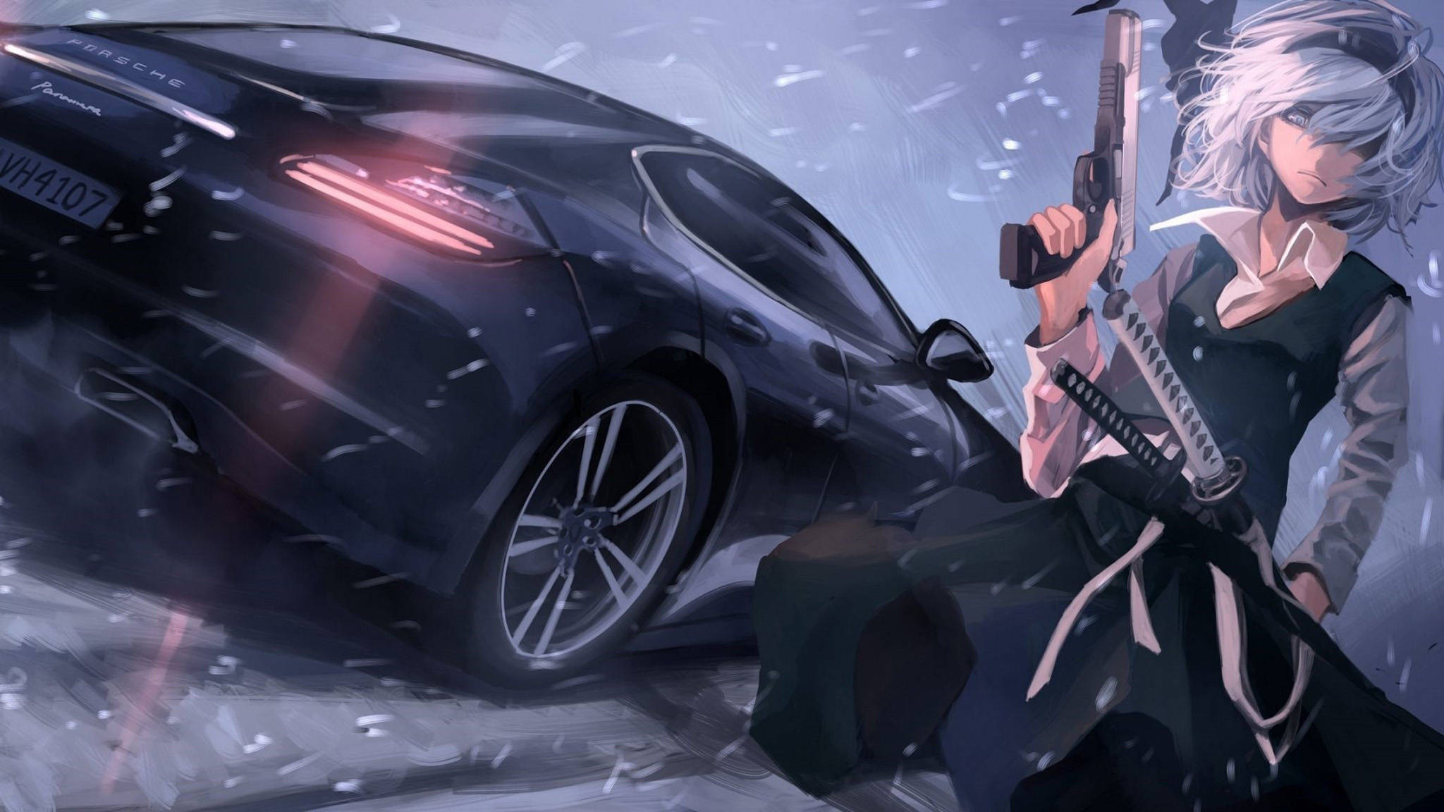 Аніме-автомобіль Porsche Panamera Шпалери