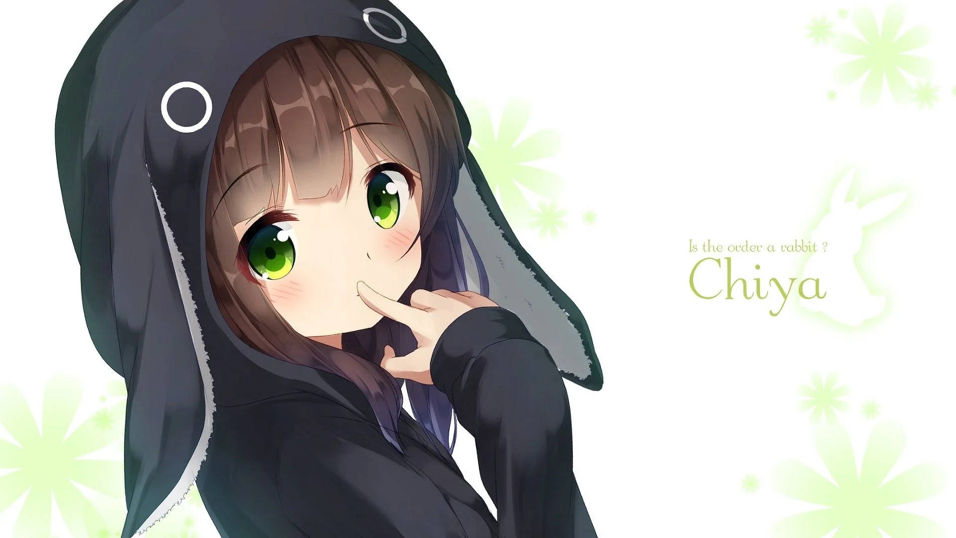 Аніме дівчина в худі Чія Шпалери