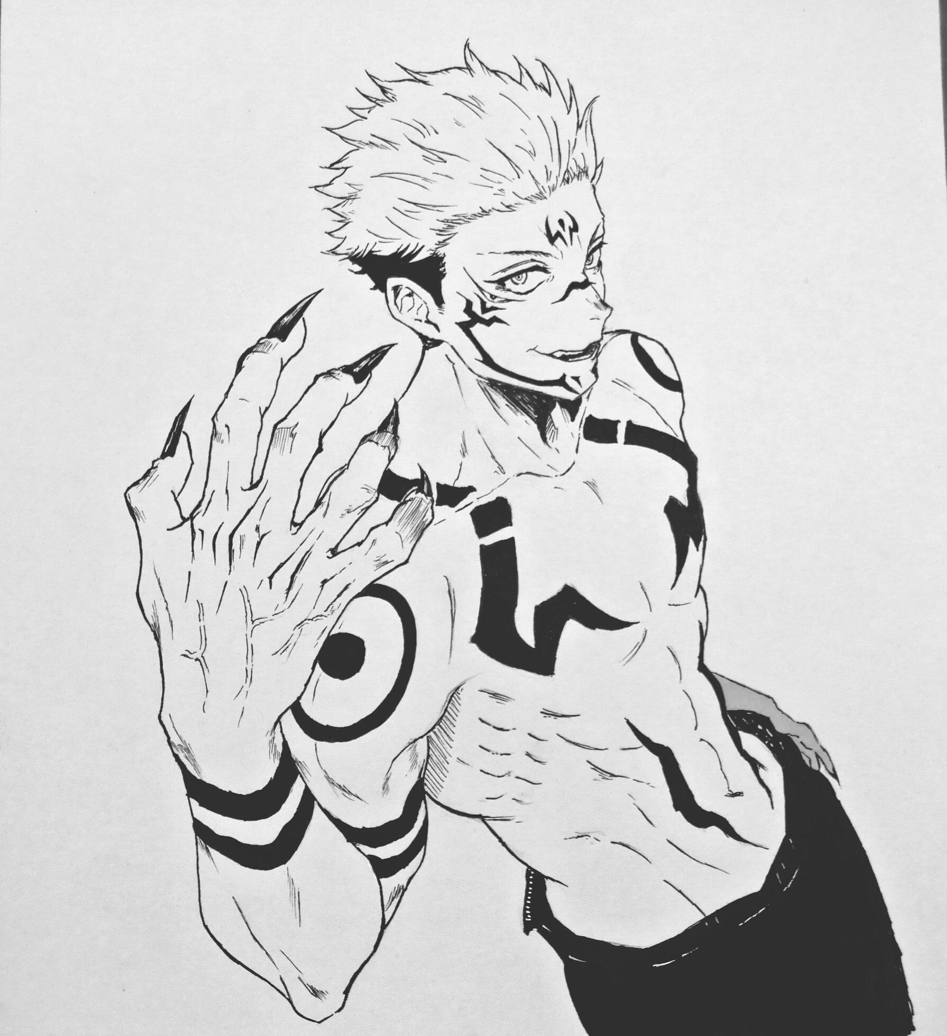 Аніме-малюнок Сукуни из Jujutsu Kaisen Шпалери