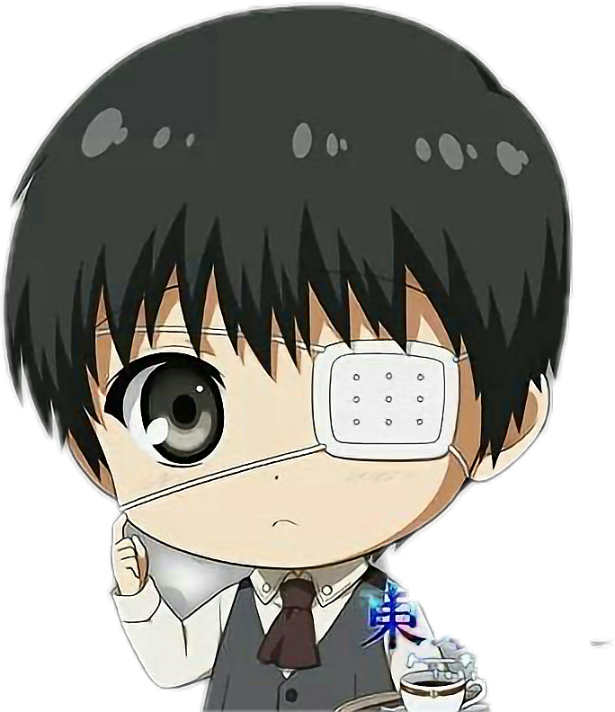 Аніме хлопец с повязкой на глазу і чашкою чая Шпалери