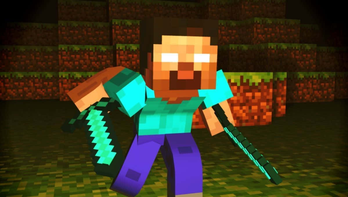 Анімований фон з персонажем Minecraft Геробріном Шпалери