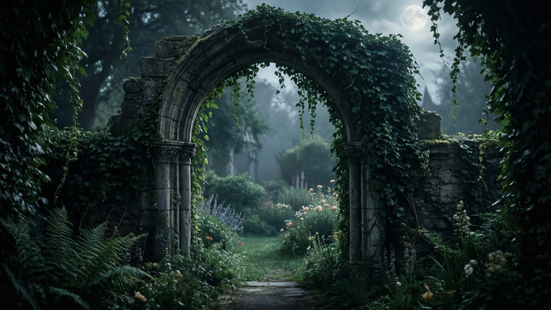 Арка, вкрита плющем Шпалери