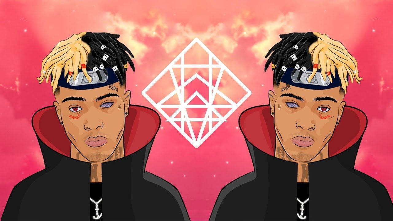 Арт Xxxtentacion у стилі аніме, розділений навпіл Шпалери