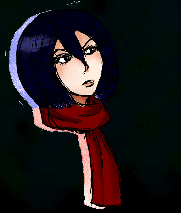 Арт Мікаси Акерман в аніме-стилі Шпалери