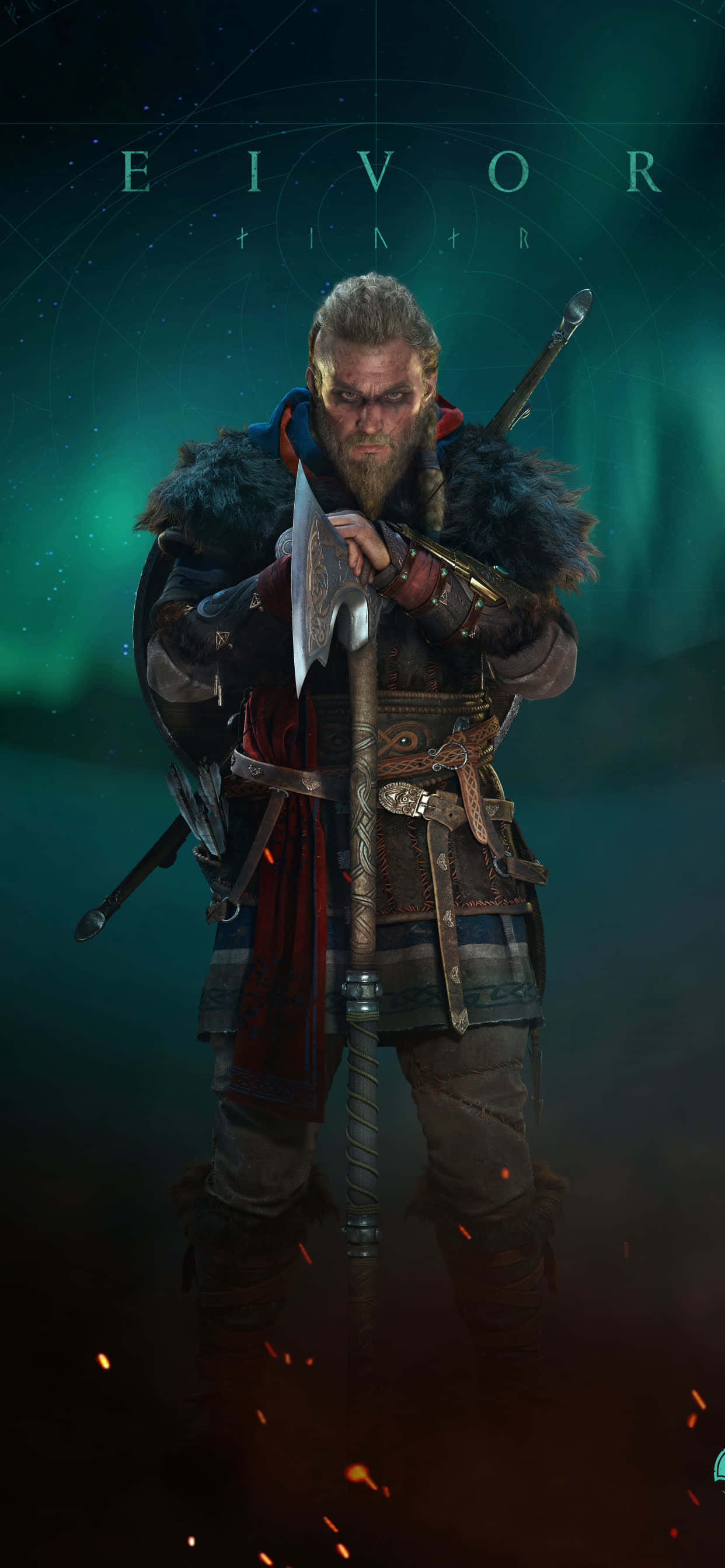 Арт Эйвор Варинсдоттир iPhone Xs Max Assassin's Creed Valhalla Background Шпалери