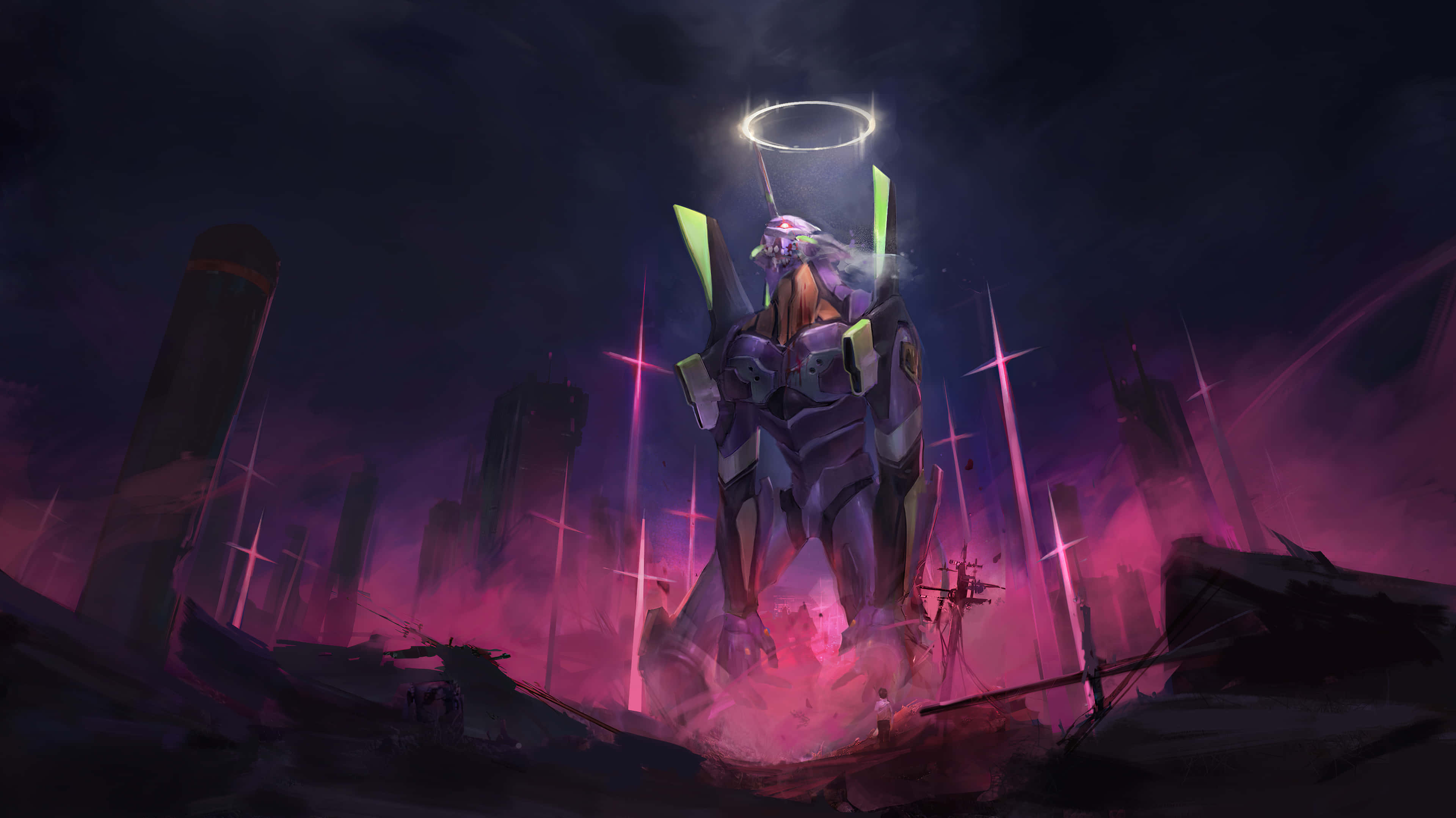 Аска та Рей з Neon Genesis Evangelion Шпалери
