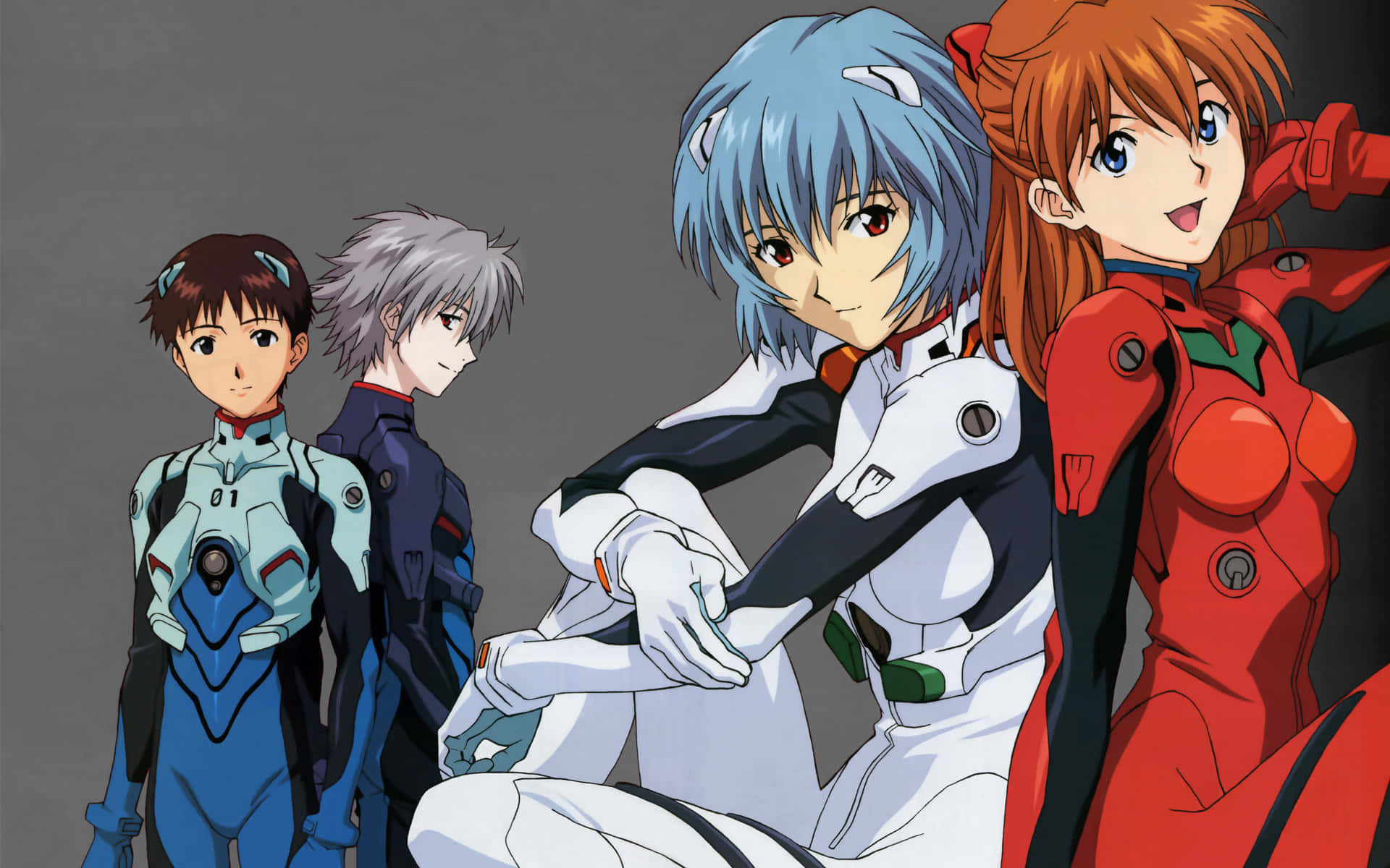 Аска та Шінджі — двоє з найулюбленіших персонажів аніме Neon Genesis Evangelion. Шпалери