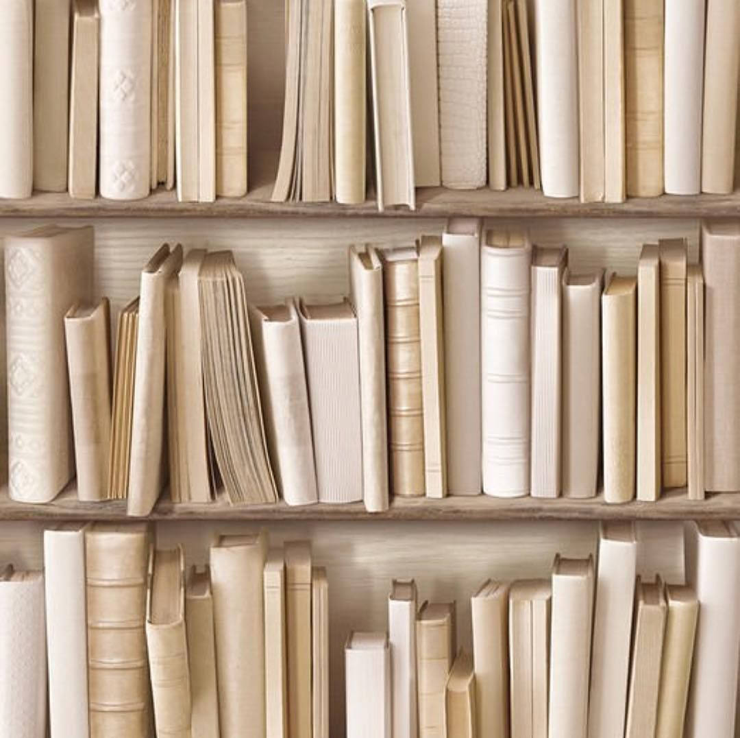 Бежева естетика вінтажної книжкової бібліотеки Шпалери