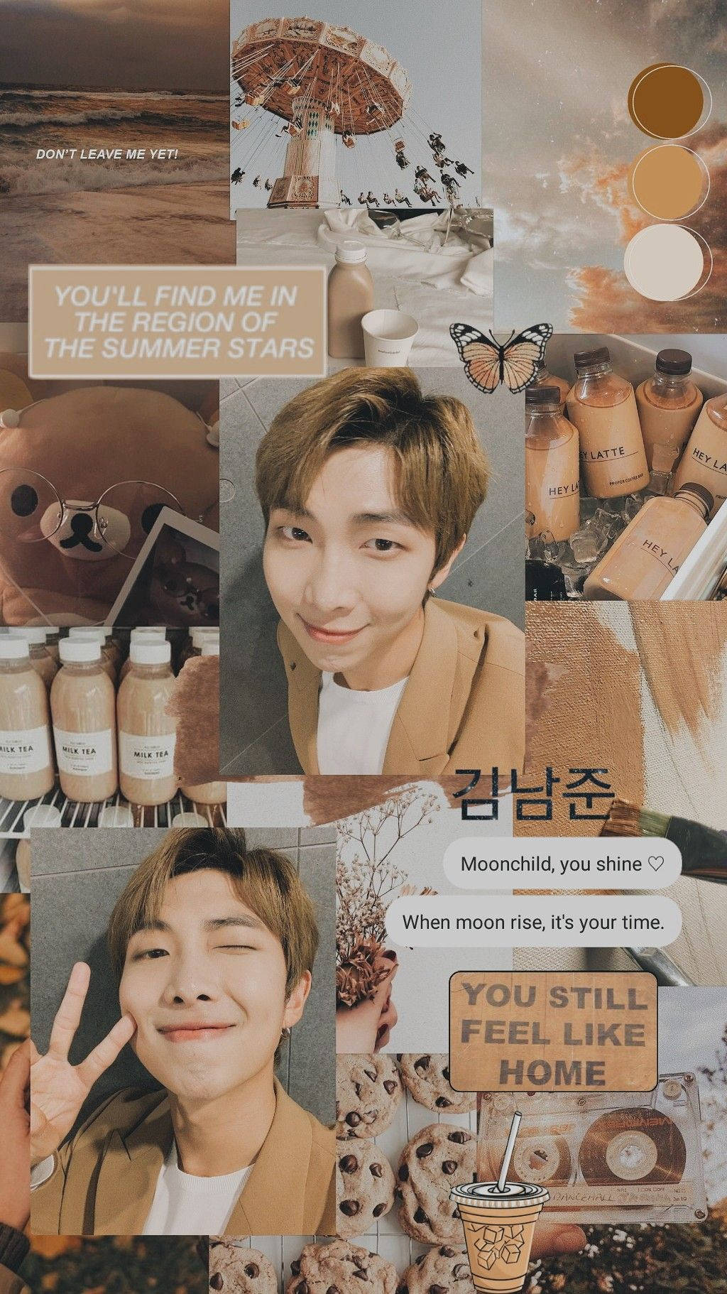 Бежева естетика BTS RM Шпалери