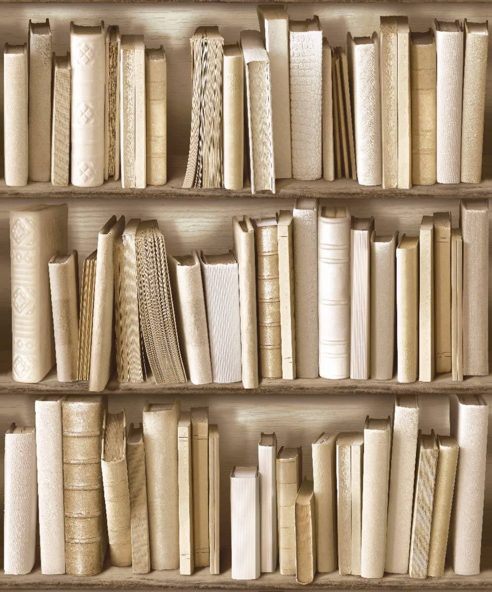 Бежево-коричневі естетичні книги Шпалери