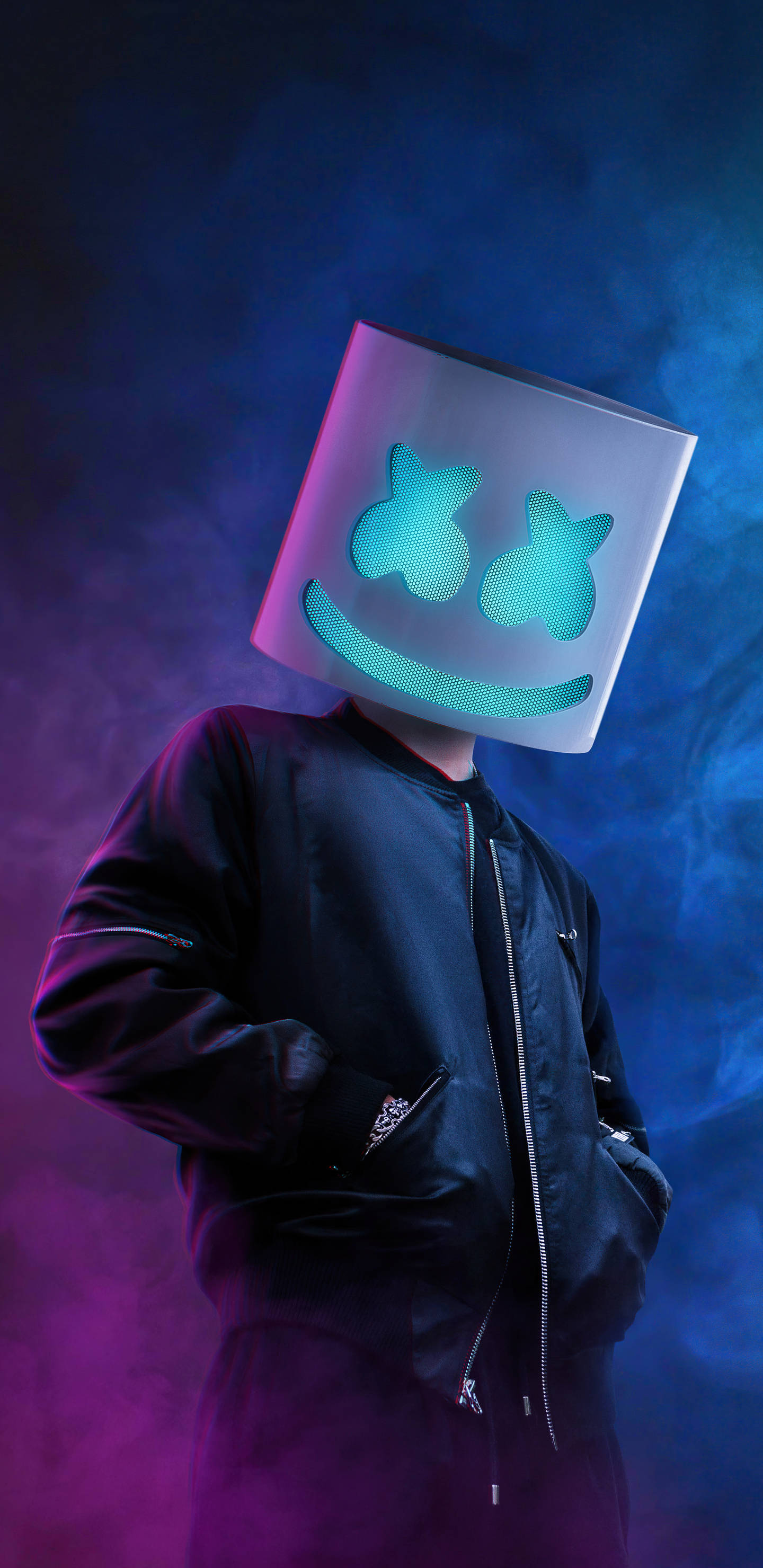 Блакитний фон Marshmello HD для iPhone Шпалери