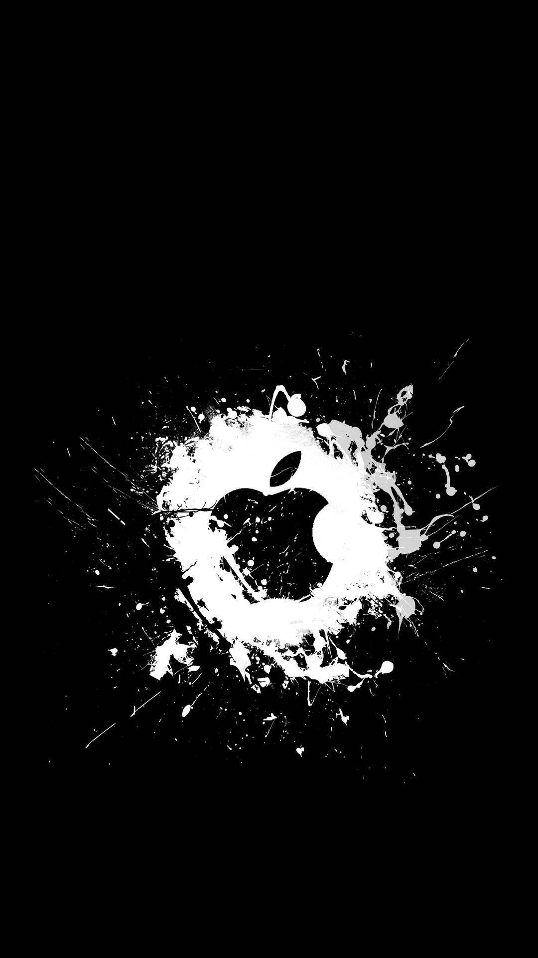 Білий сплеск чорний логотип Apple iPhone Шпалери