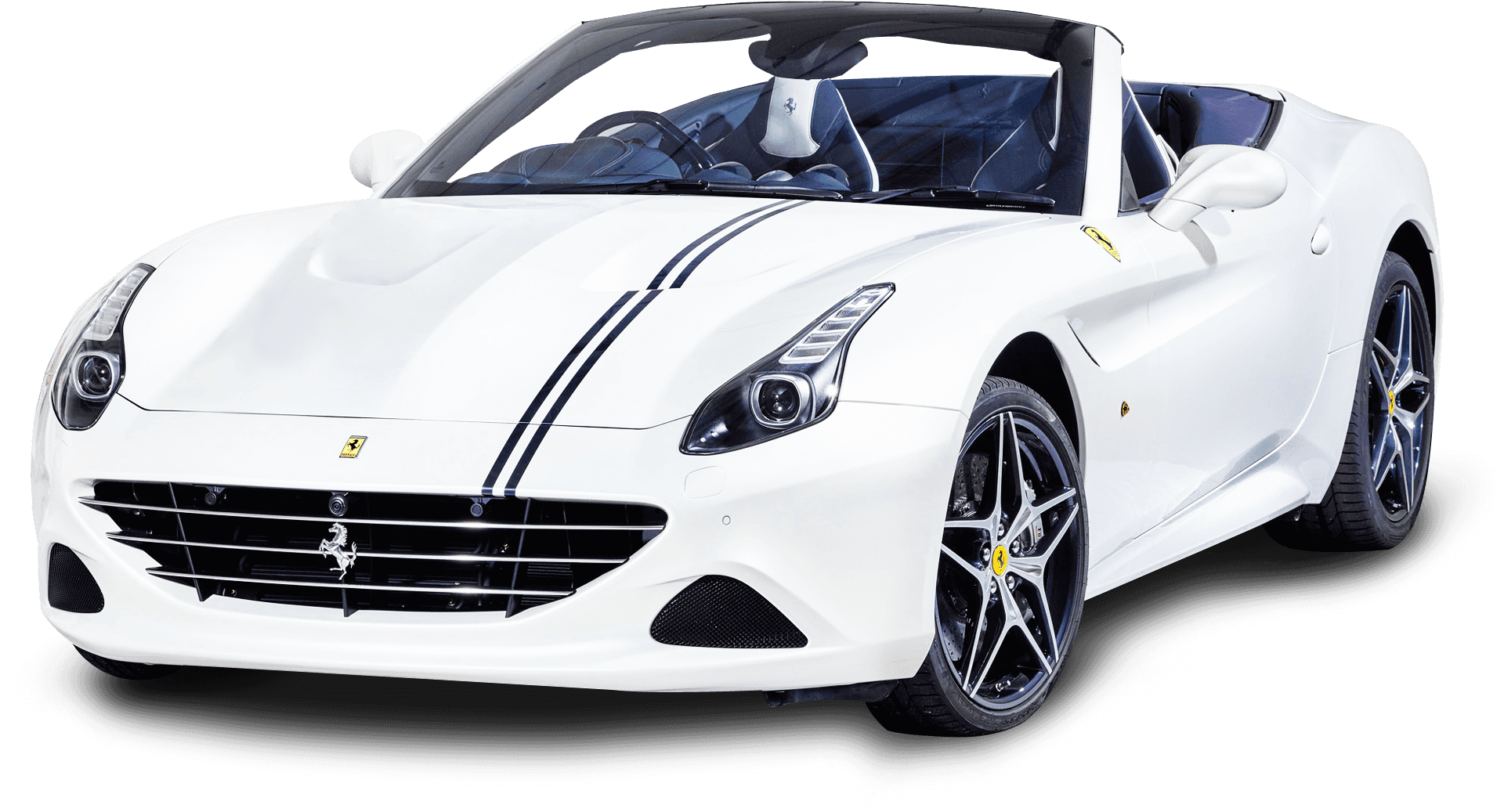 Білий спортивный автомобіль Ferrari с відкидным верхом Шпалери